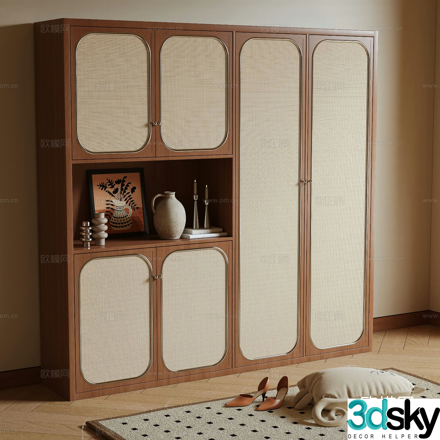 Log wind shoe cabinet 3d model