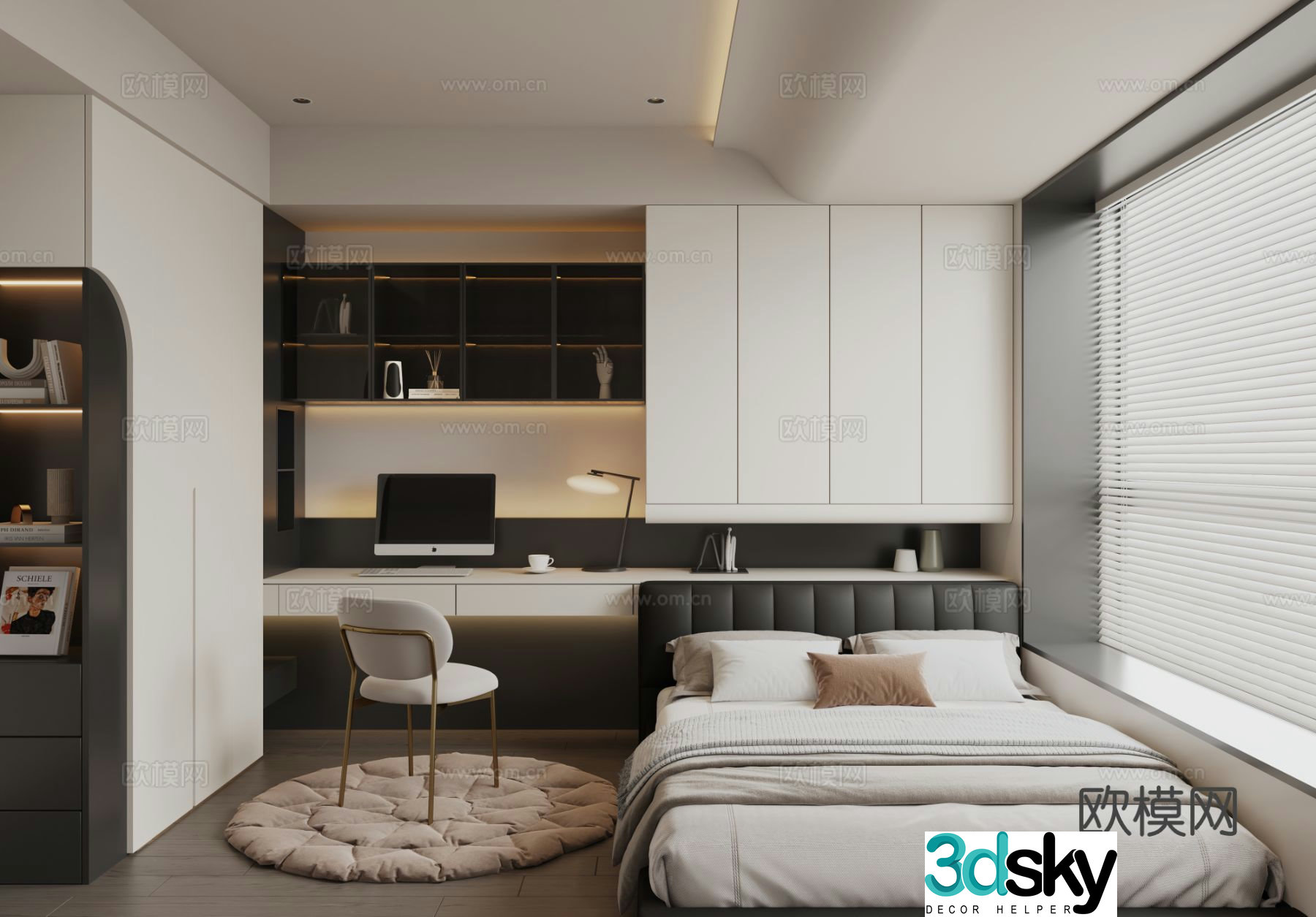 Modern tatami bedroom 3d model