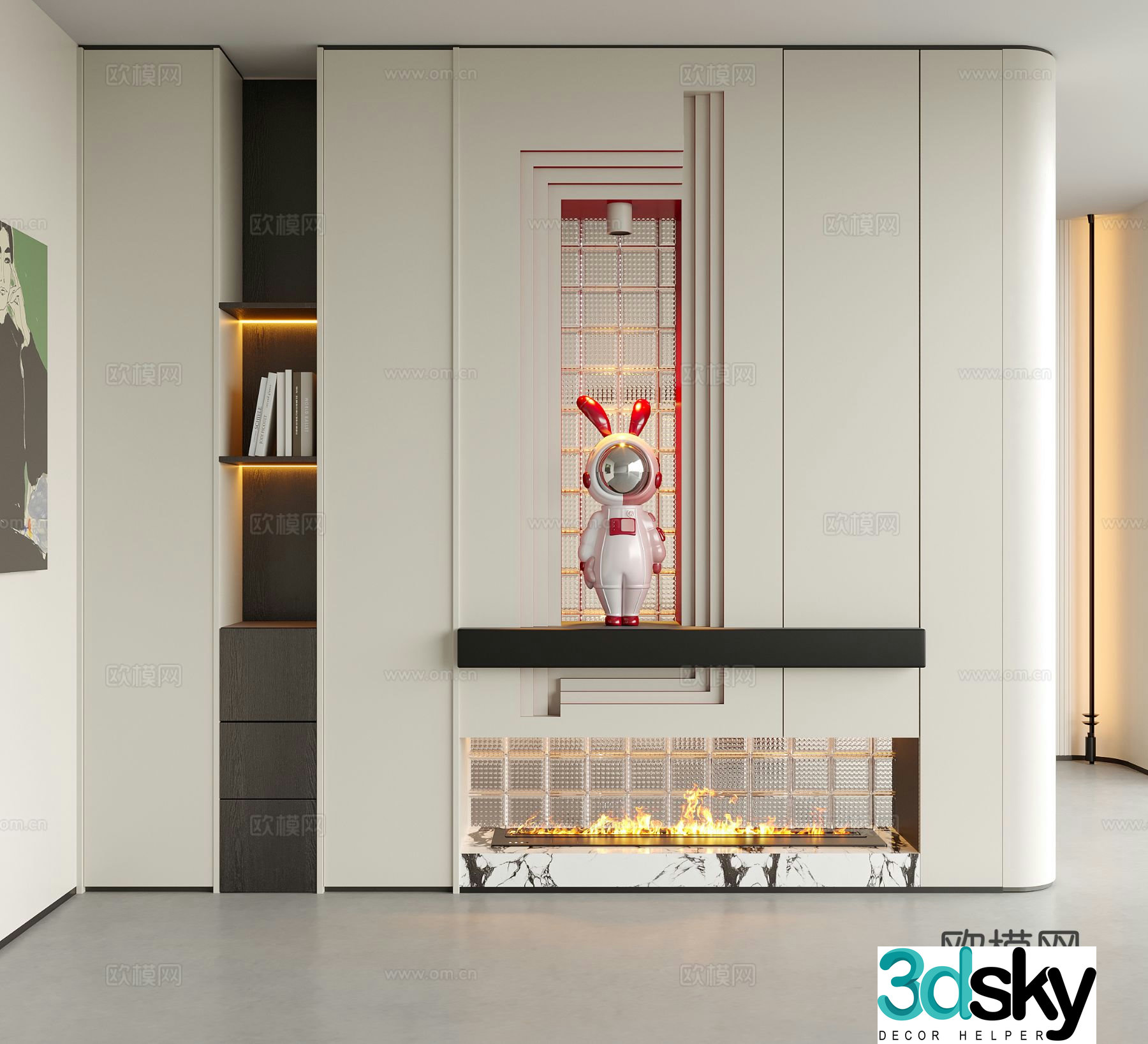 Modern decorative entrance door entrance door partition sculpture ornament 3D model