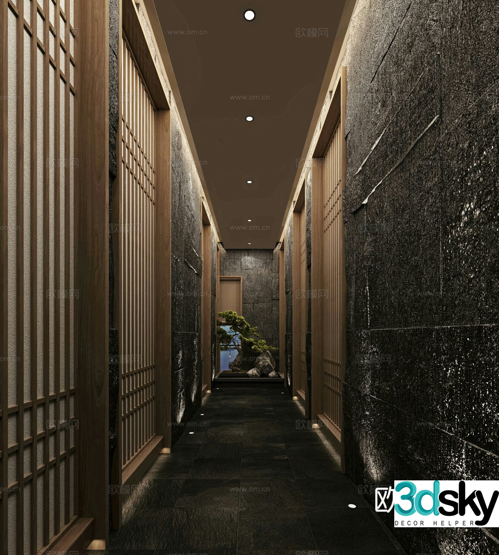 Special Japanese and Korean restaurant aisle aisle dining aisle 3D model