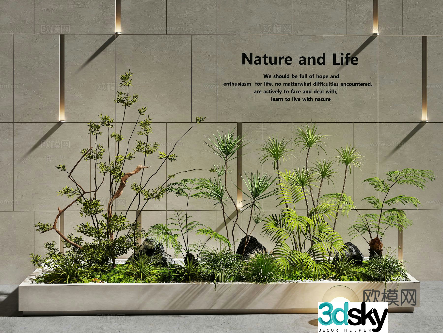 Plant pile green plant combination landscape garden landscape interior landscape 3d model