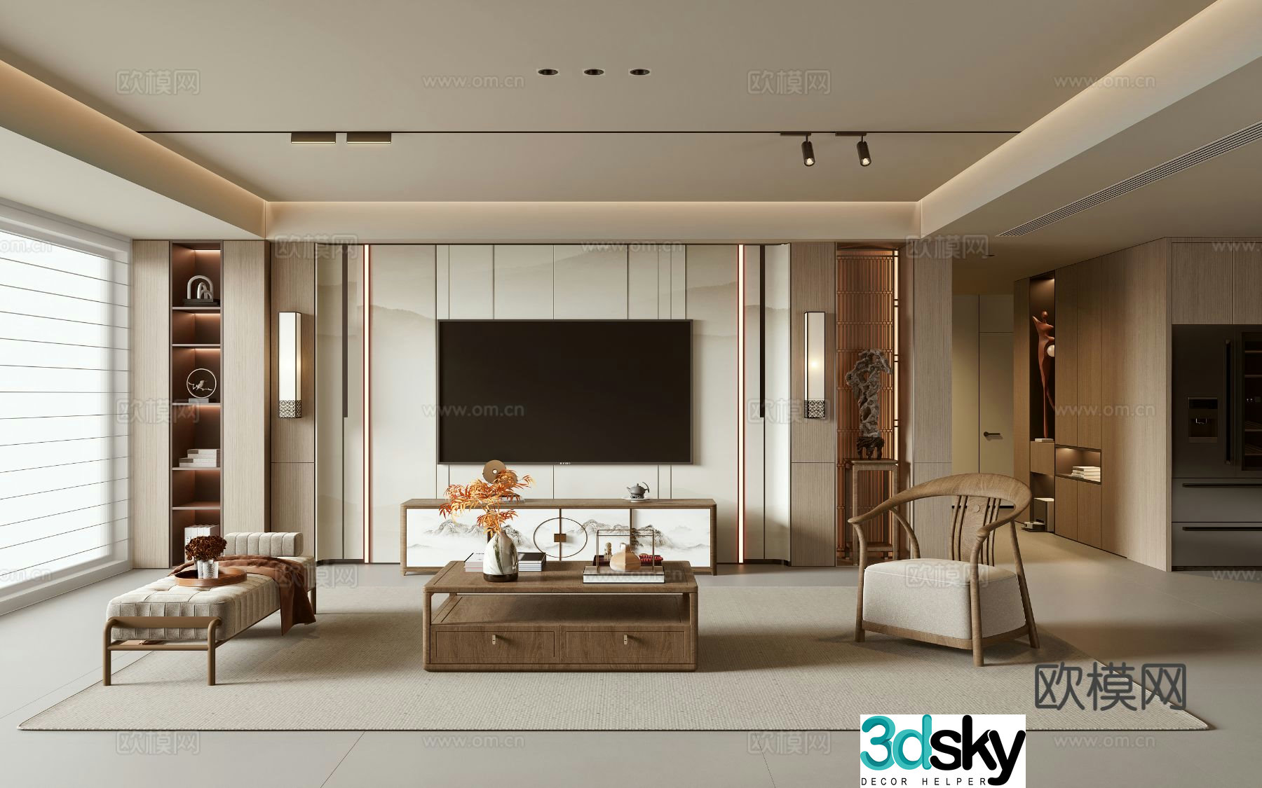 New Chinese living room 3D model