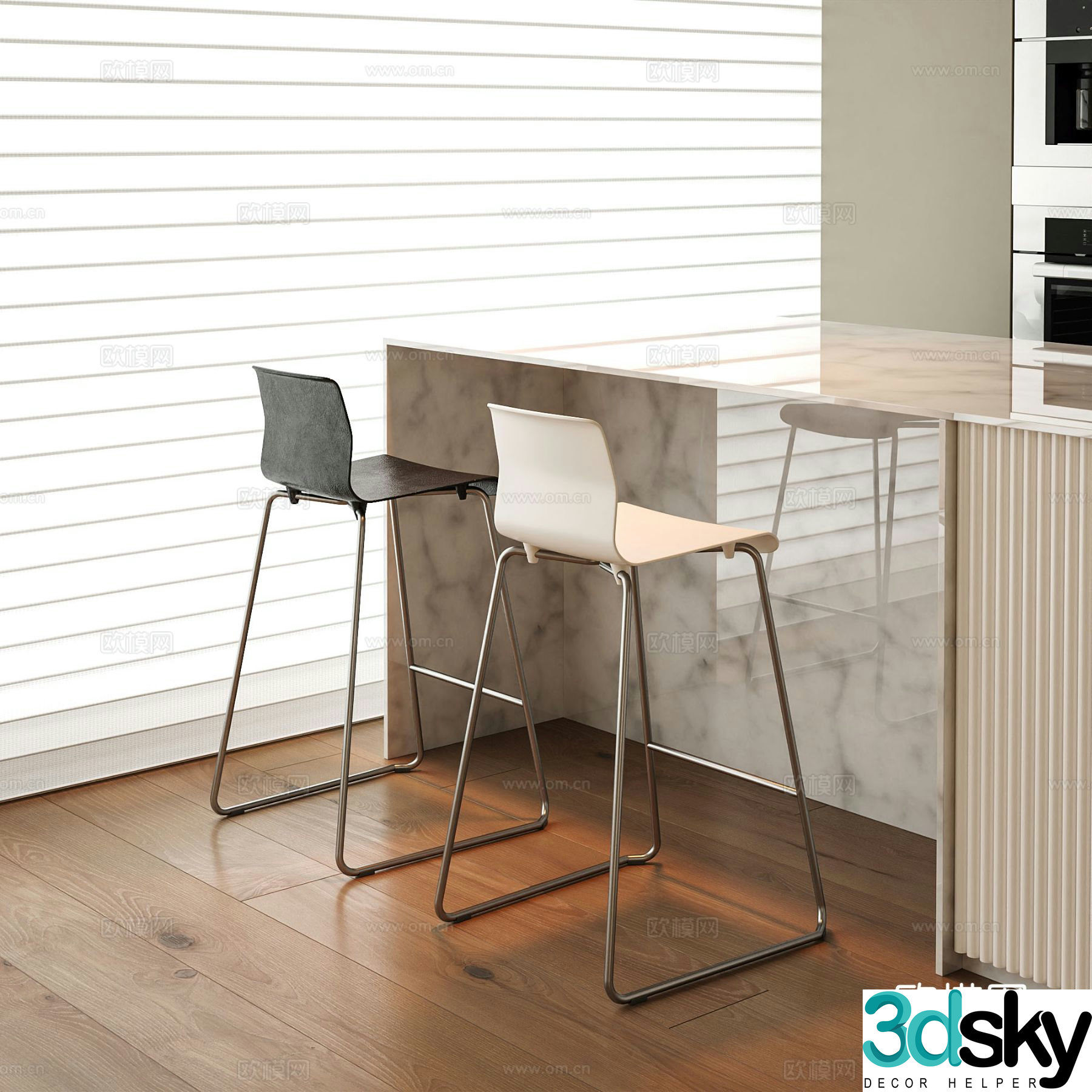 Modern bar chair 3d model