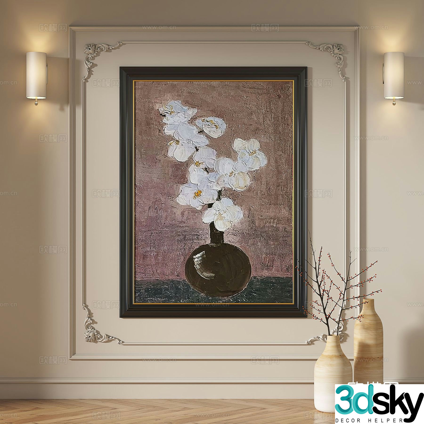 French hanging paintings retro oil paintings European murals classical decorative paintings abstract paintings decorative paintings 3D model