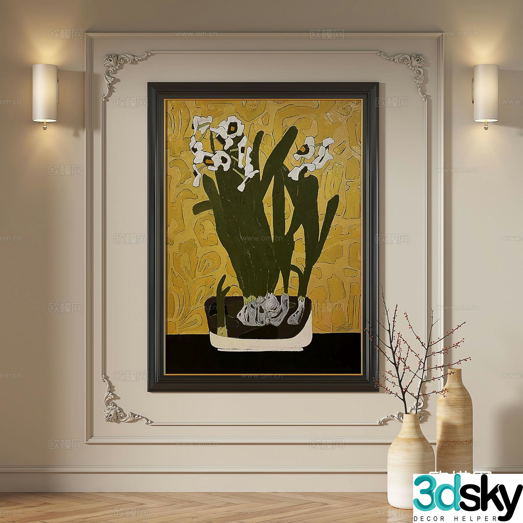 French hanging paintings retro oil paintings European murals classical decorative paintings abstract paintings decorative paintings 3D model