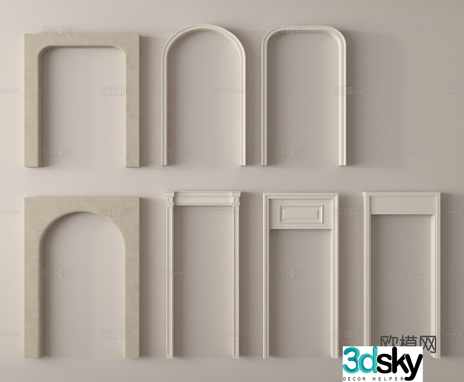 Door cover pass door hole door frame arch 3d model
