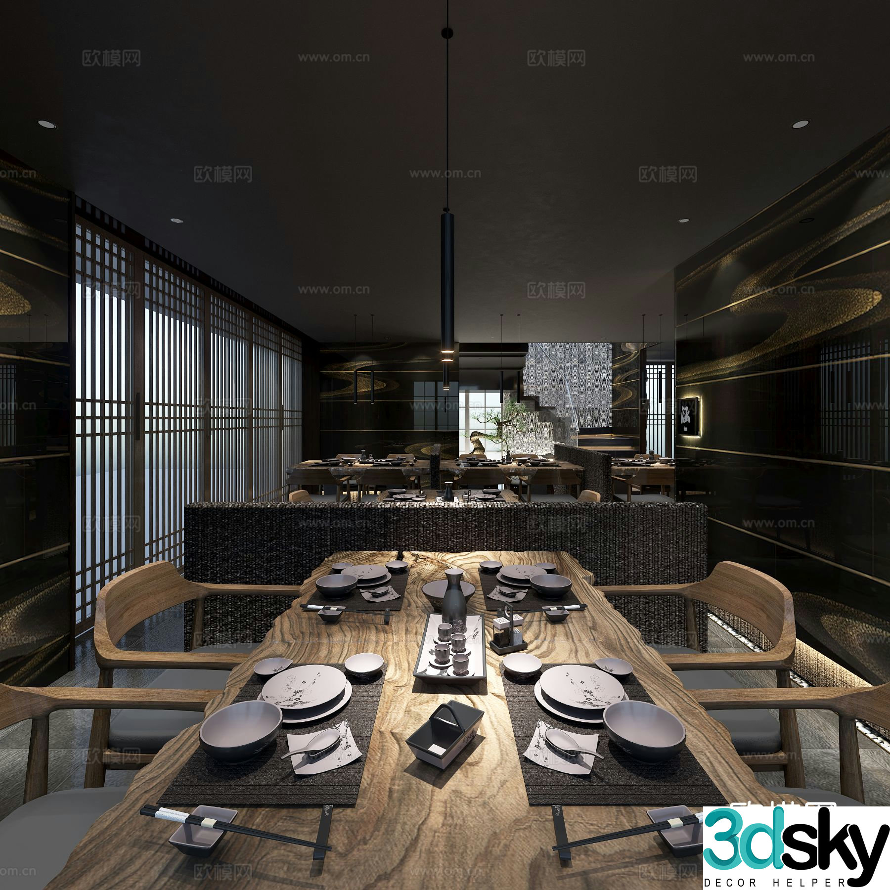 Special Japanese food store restaurant 3d model