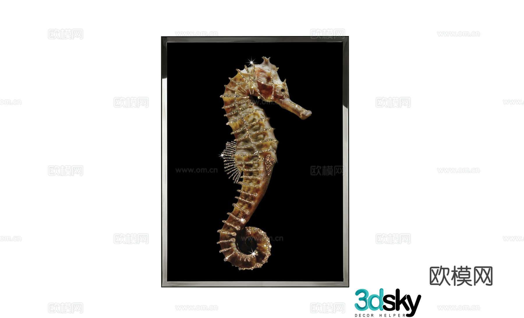 Visionnaire HIPPOCAMPUS Seahorse hanging painting 3d model