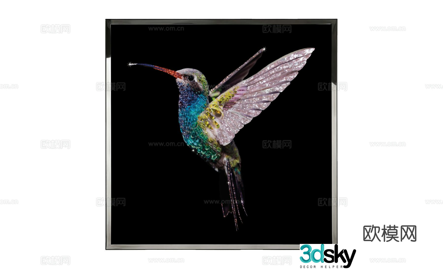 Visionnaire bird hanging painting 3d model