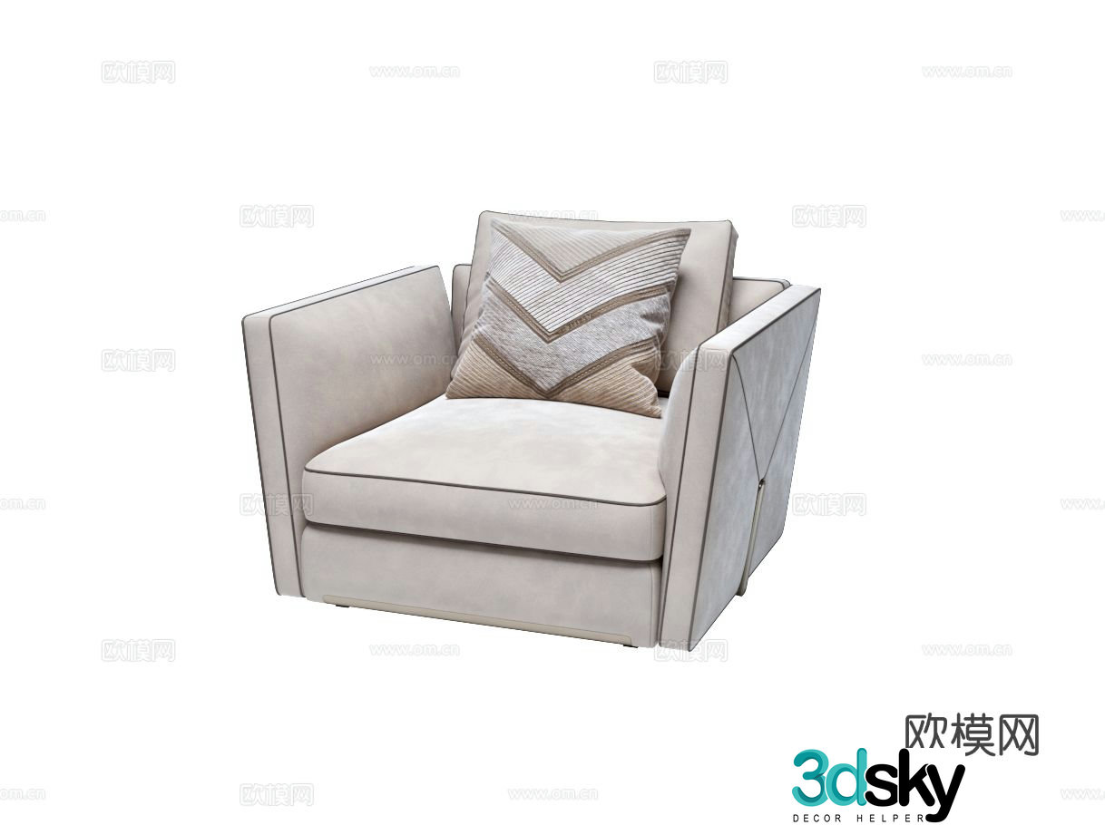 Visionnaire BASTIAN Single Sofa 3D Model