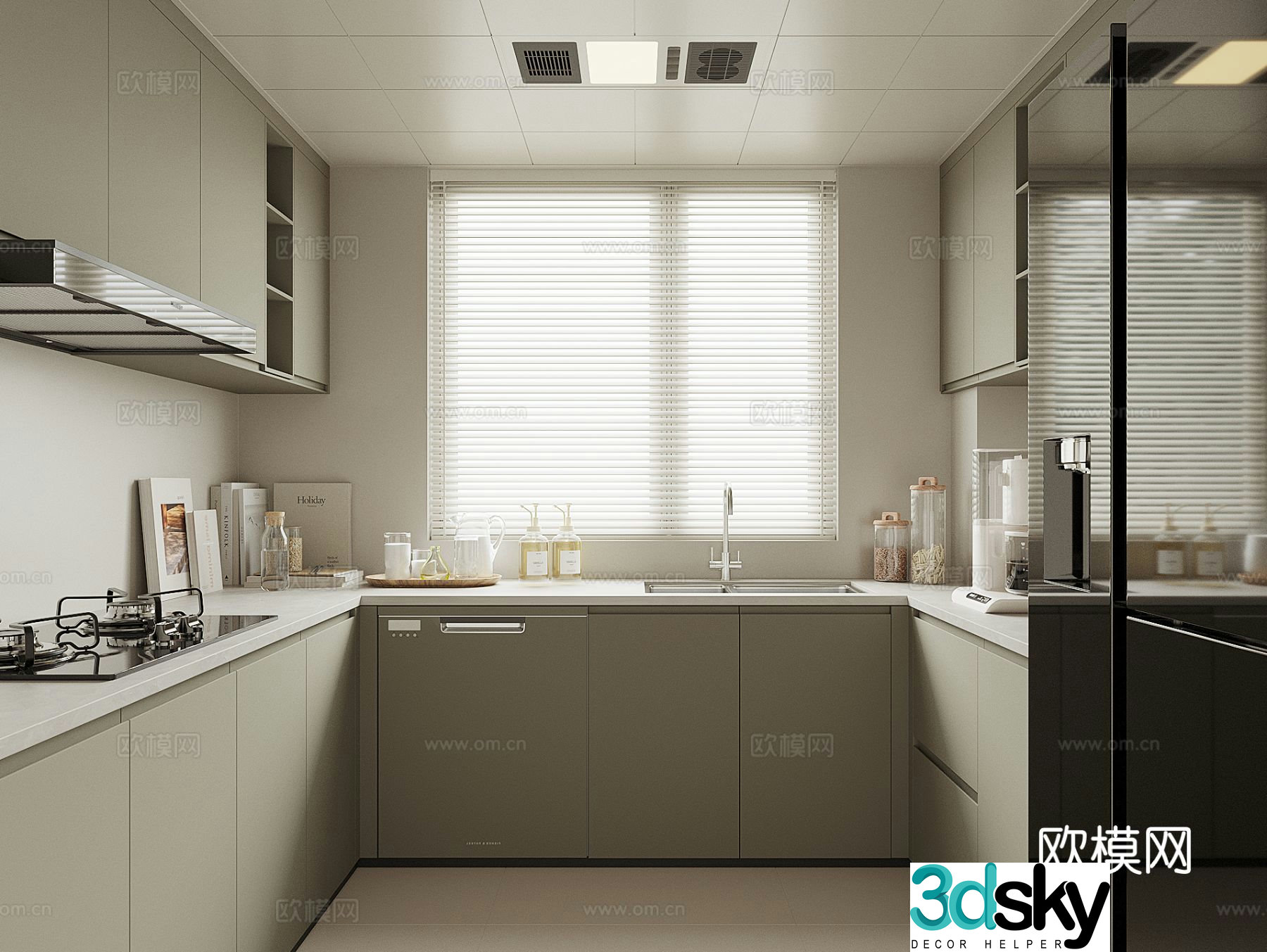 Modern home kitchen 3d model
