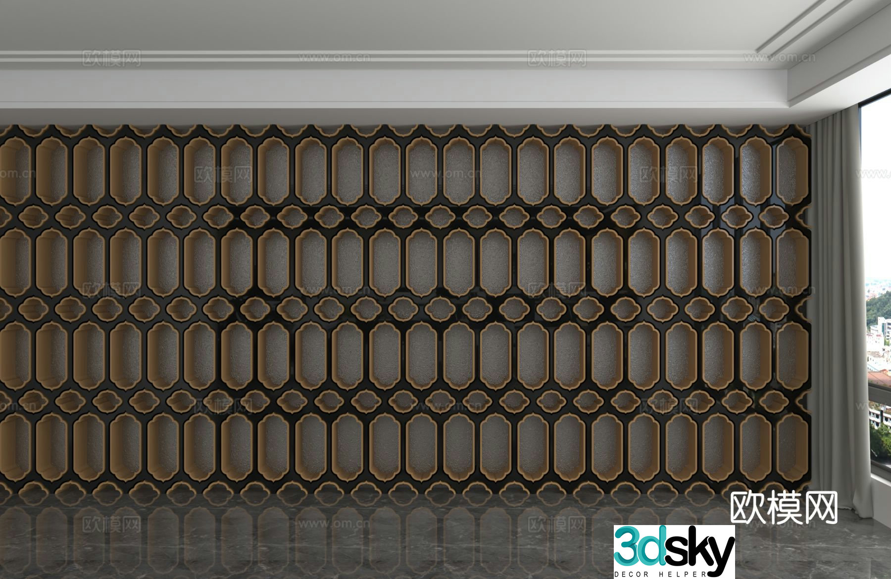 Modern background wall 3d model