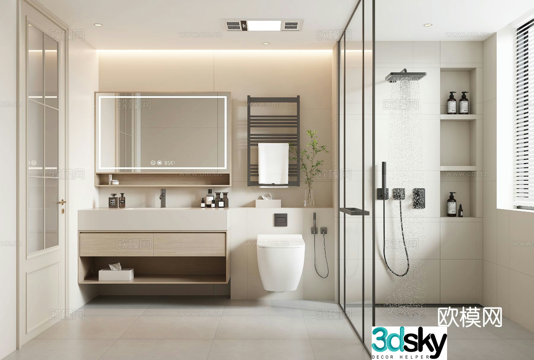 Modern bathroom bathroom 3d model