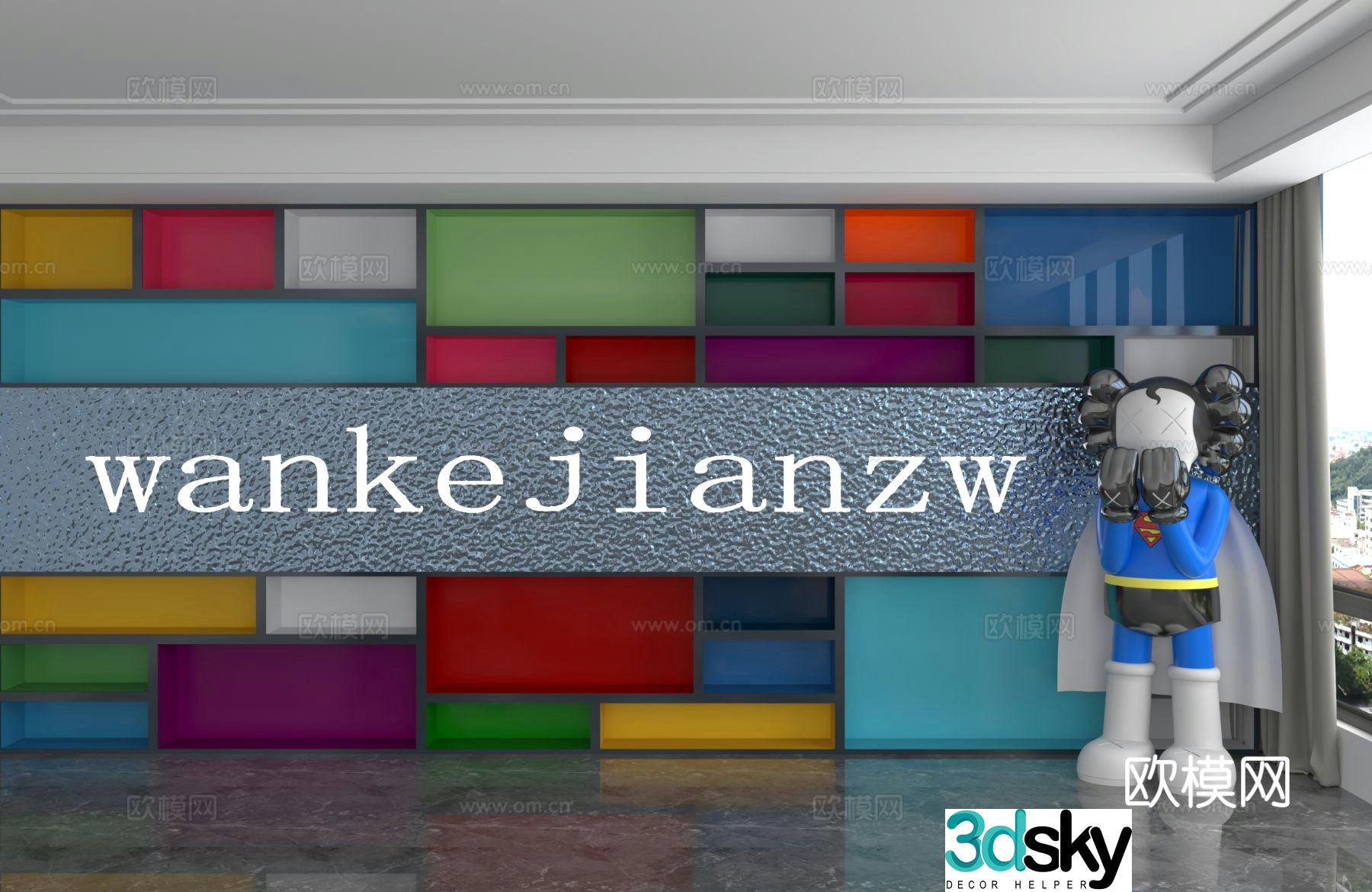 Modern background wall 3d model