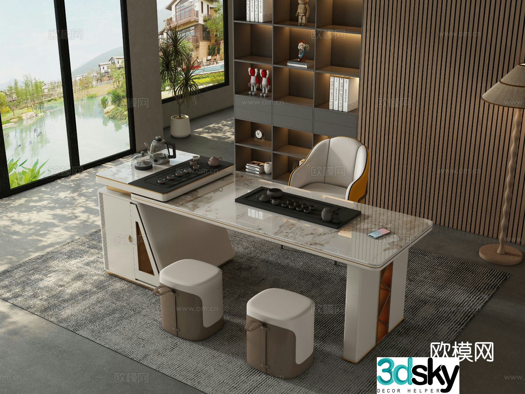 Modern tea table tea table 3d model