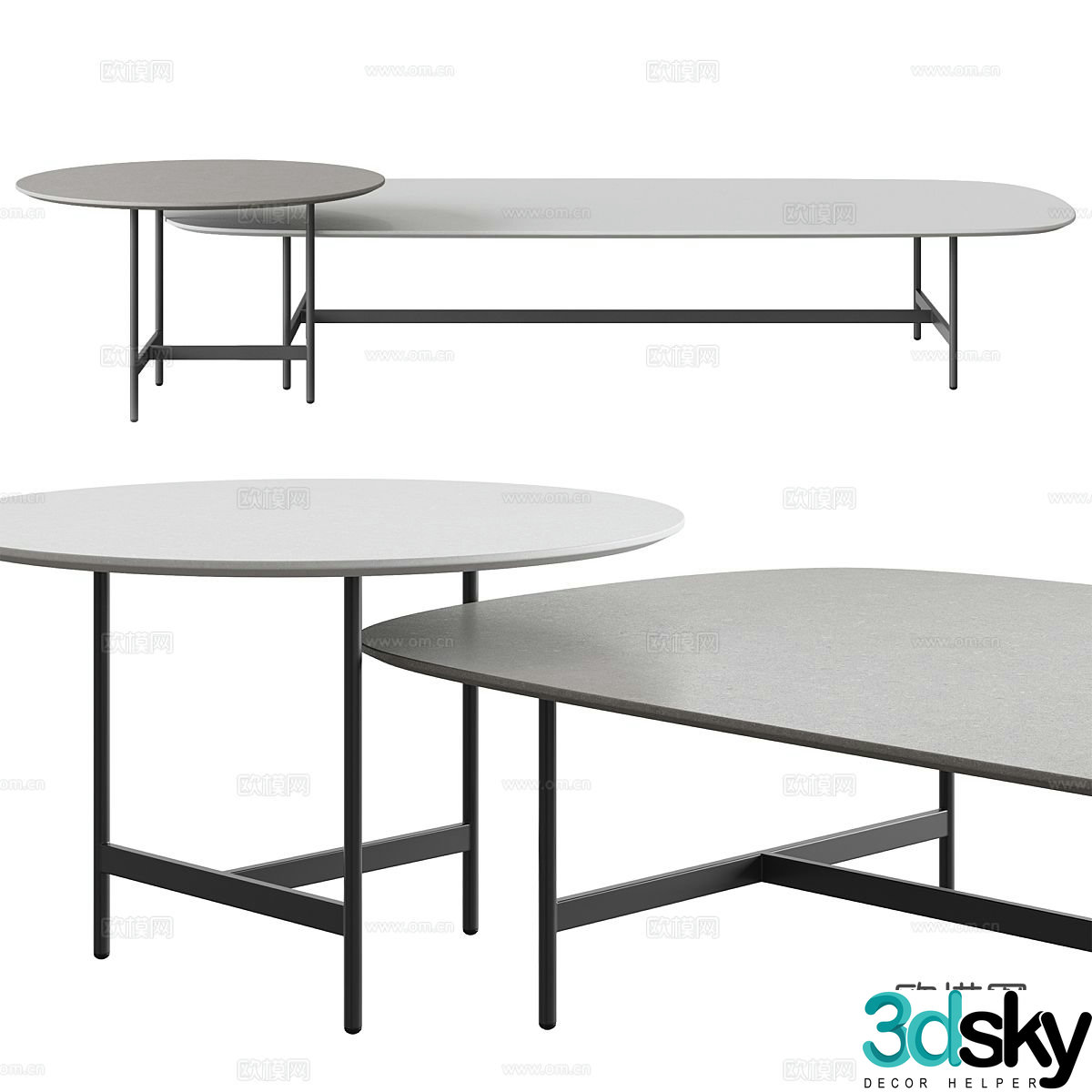 Combination coffee table 3D model