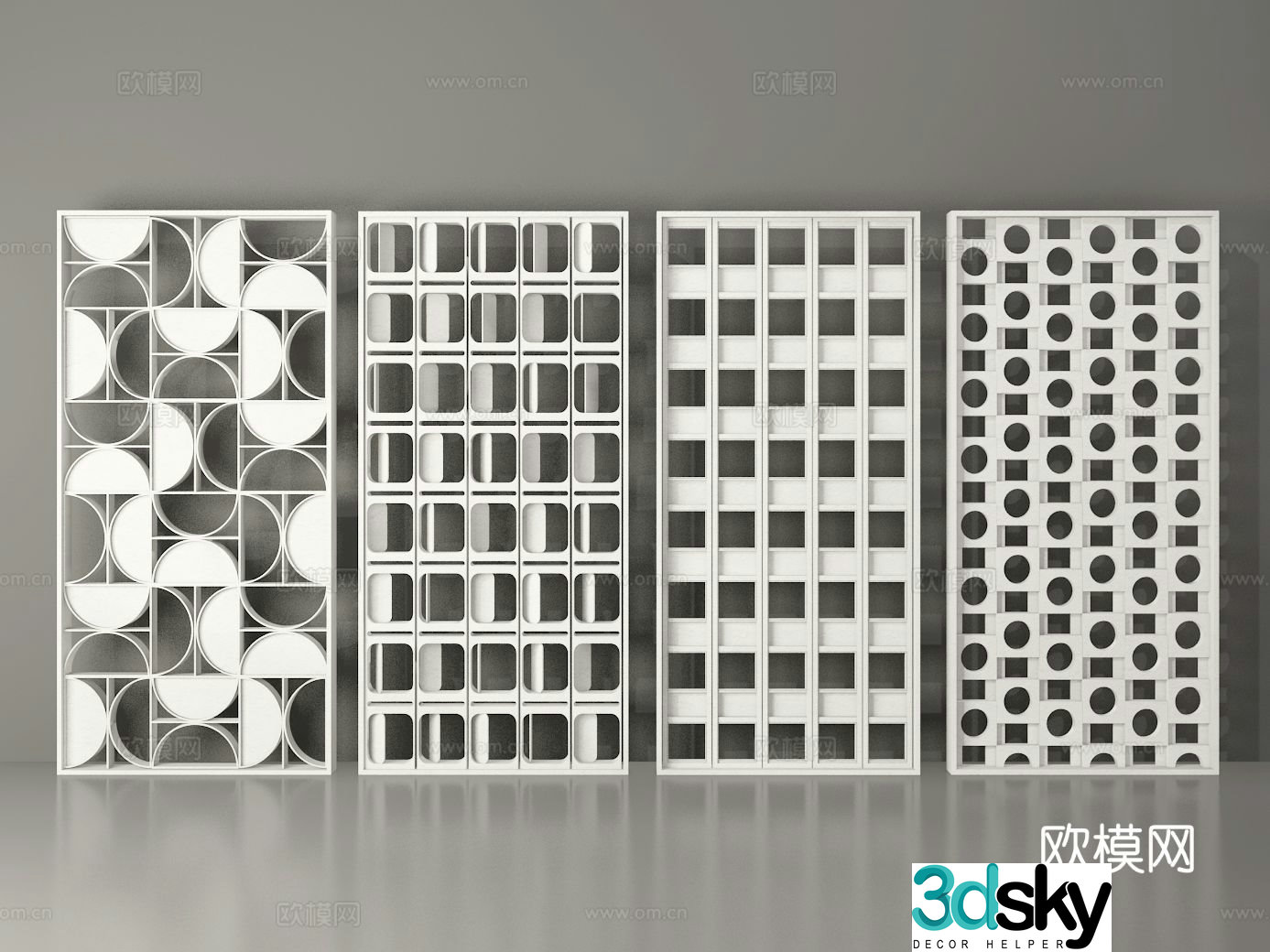 Cement partition hollow brick 3D model