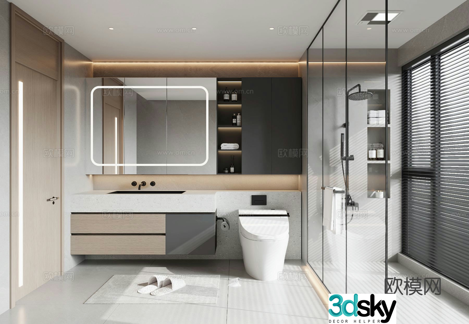 Modern bathroom bathroom 3d model