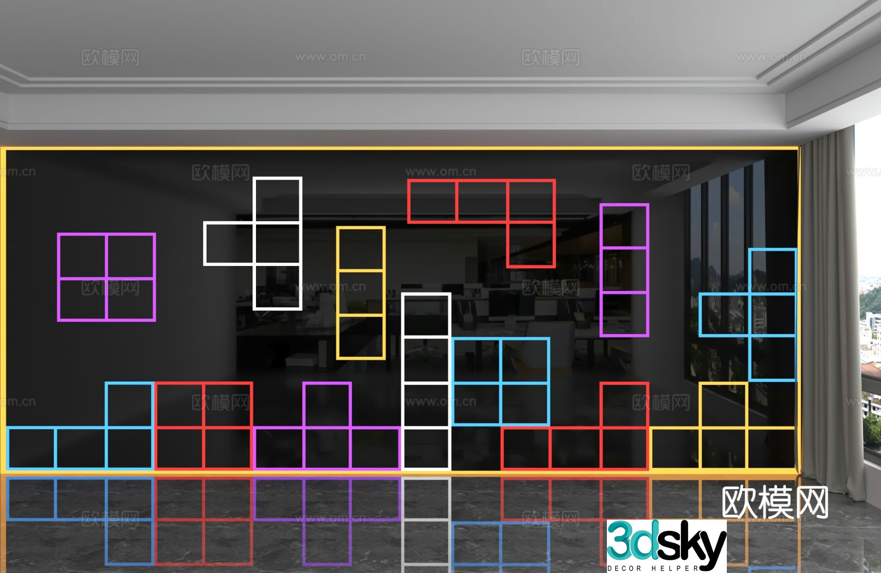 Modern background wall 3d model