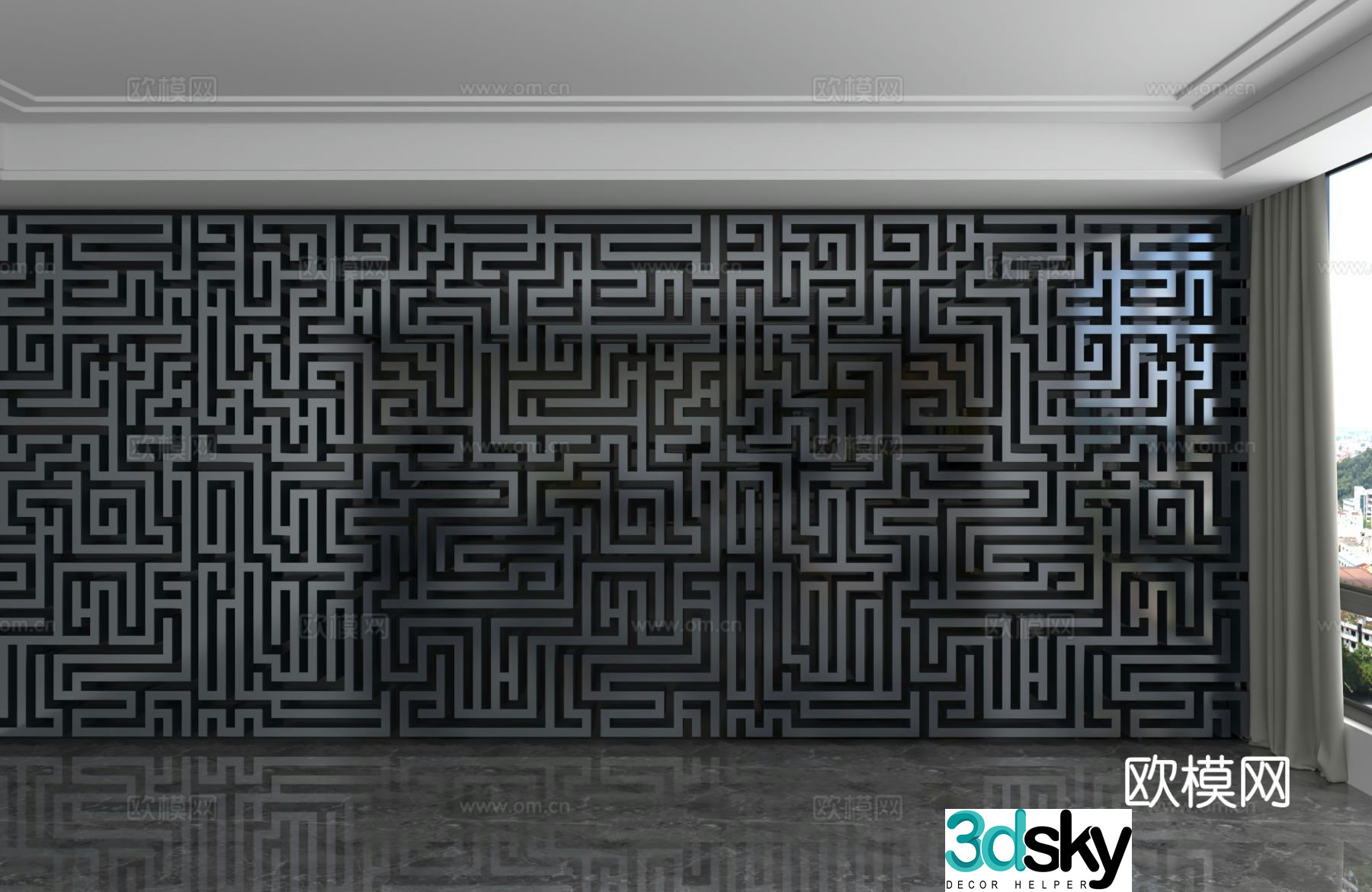 Modern background wall 3d model