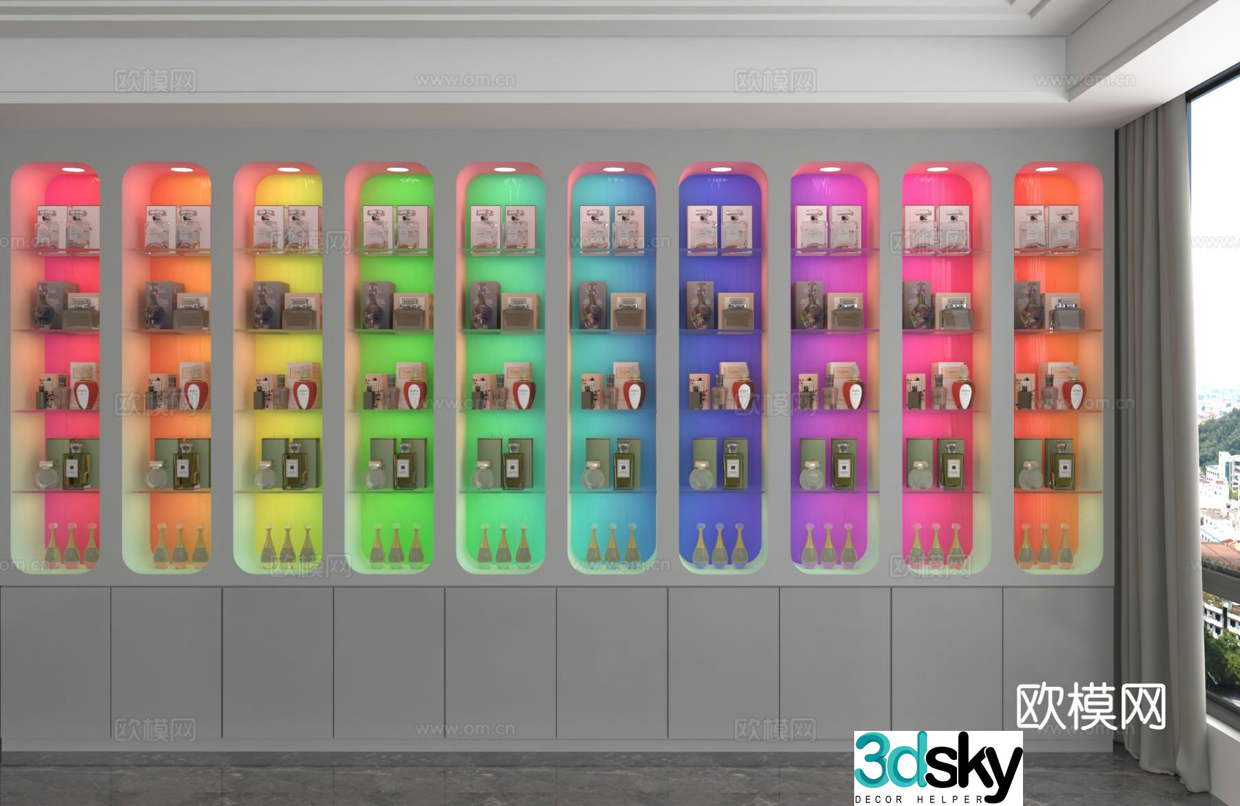 Modern cabinets colorful decoration display cabinets 3d model