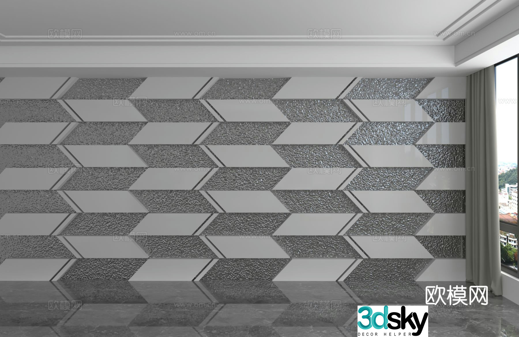 Modern background wall 3d model