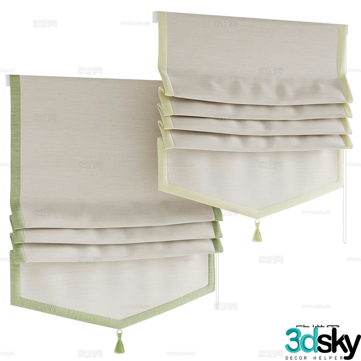 Children’s room Roman curtain curtain 3d model