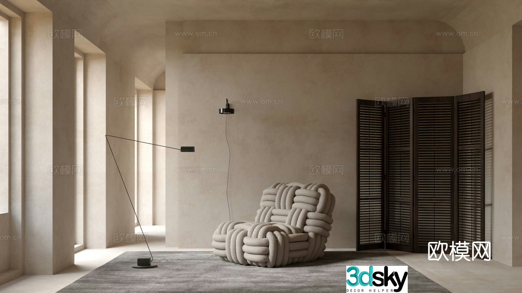 Moooi modern lazy sofa 3d model