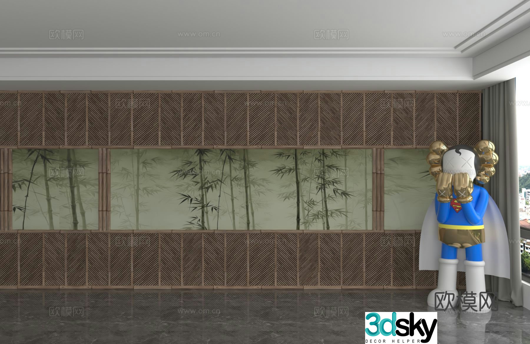 Modern background wall 3d model