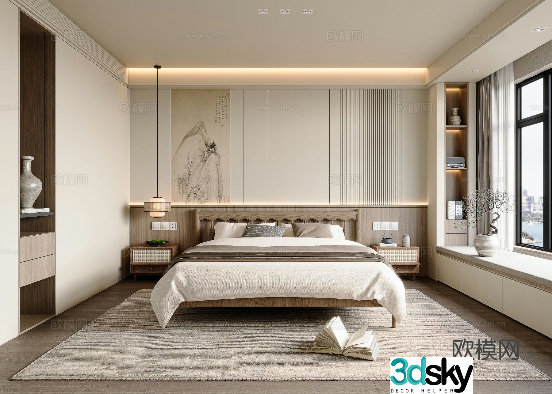 Middle-aged Song style bedroom master bedroom 3D model