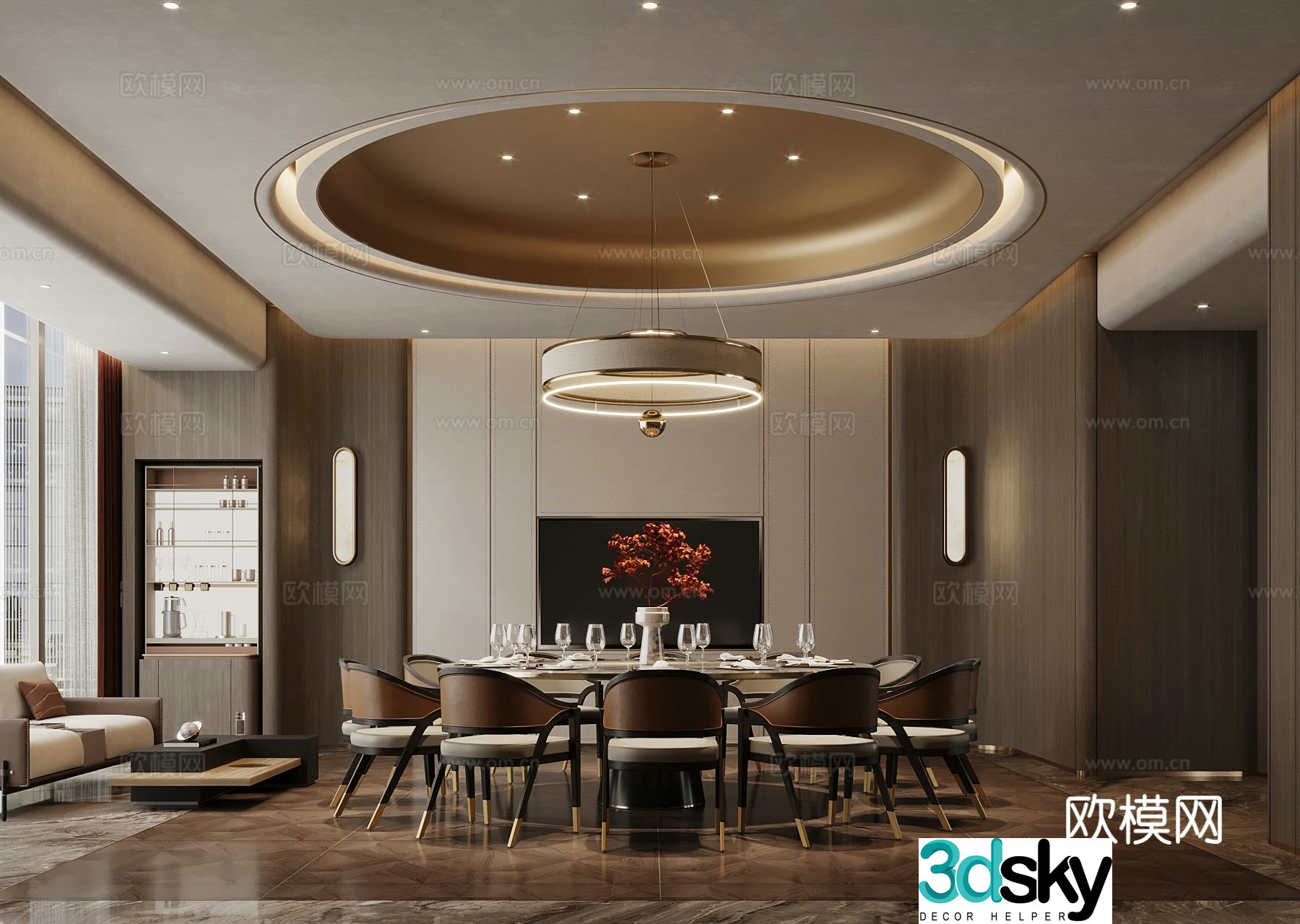 New Chinese hotel restaurant private room private room private room 3D model