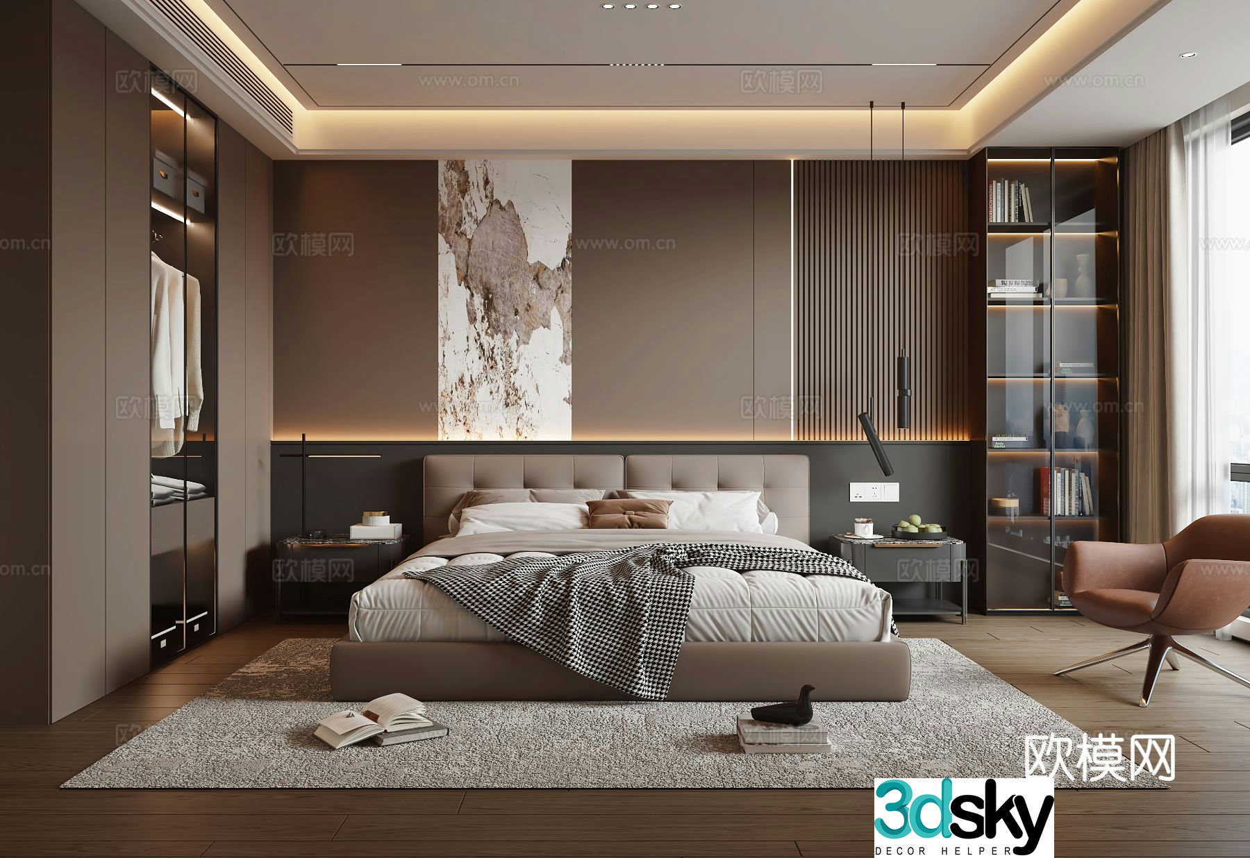 Italian home bedroom 3d model