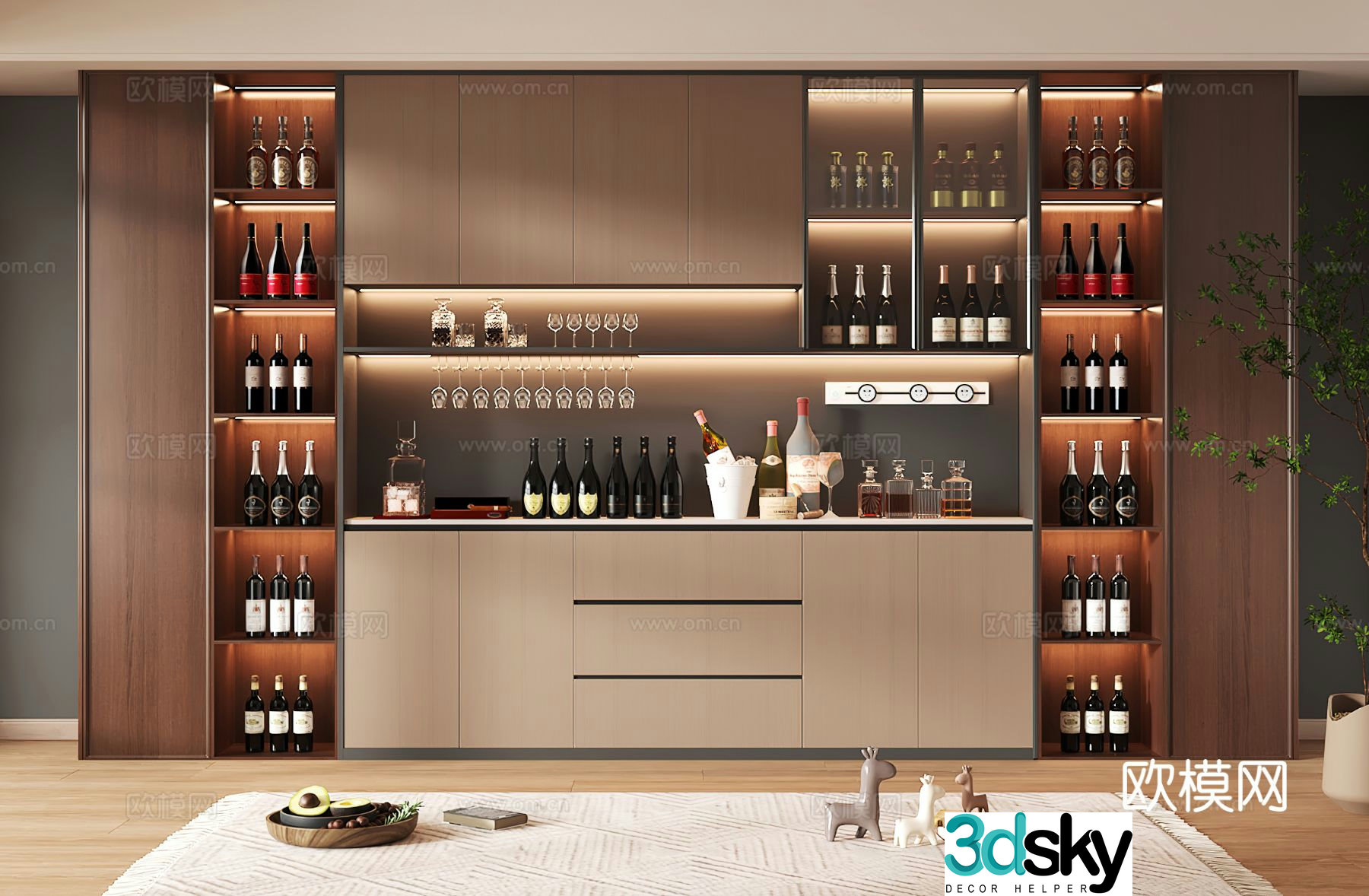 Wine cabinet design Wine cabinet red wine cabinet bar wine cabinet partition wine cabinet 3D model