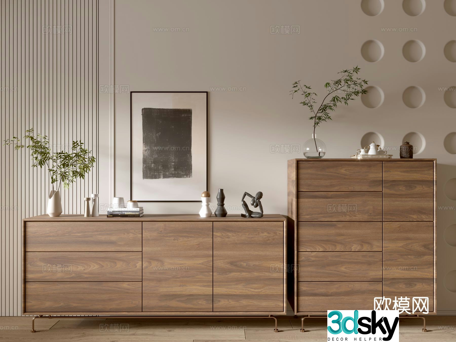 Modern wood grain cabinet minimalist wind cabinet whole cabinet sideboard cabinet balcony cabinet storage cabinet 3d model