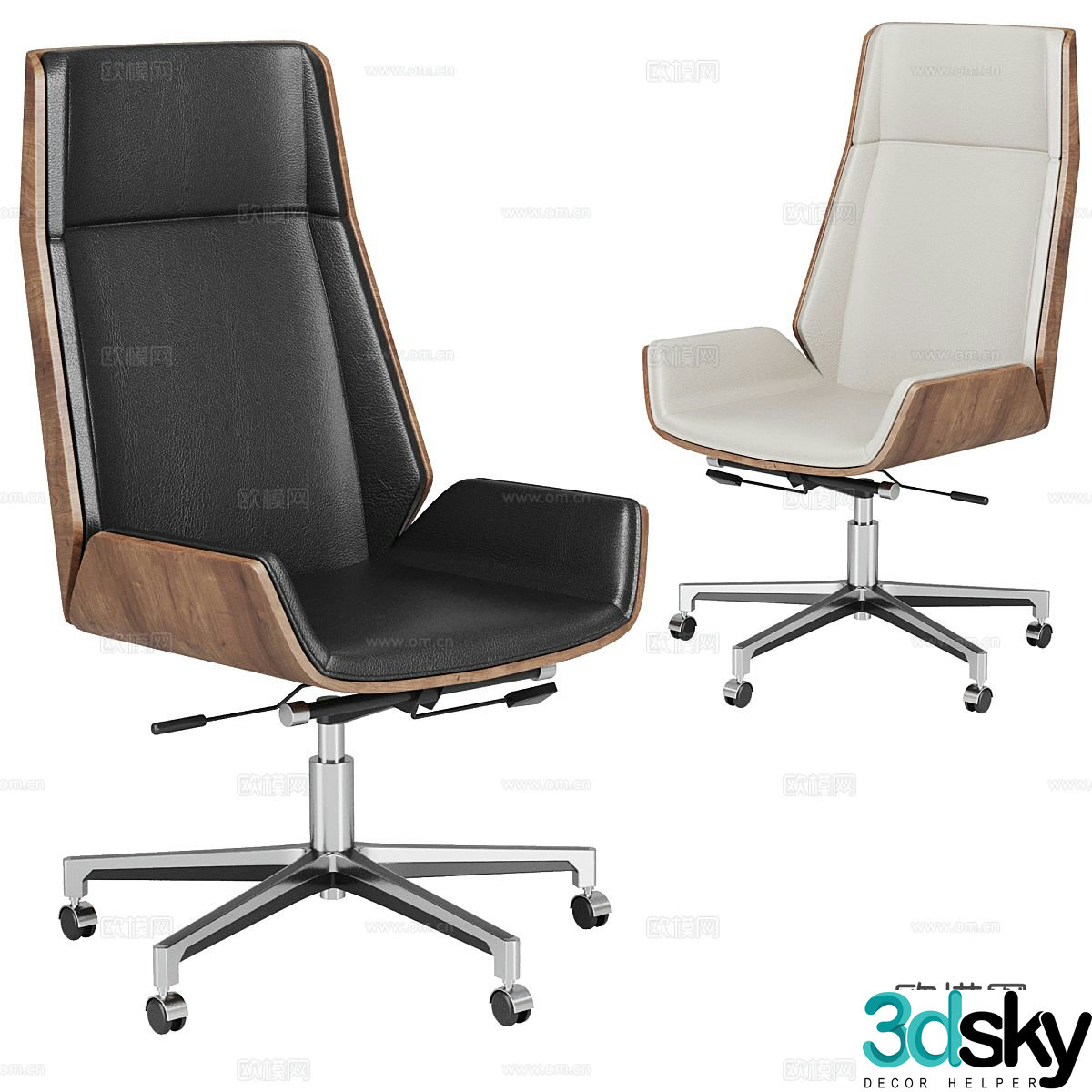 Italian office chair 3d model