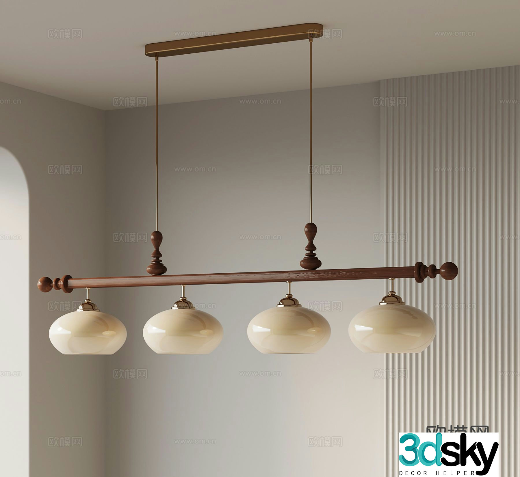French medieval style chandelier restaurant chandelier 3d model