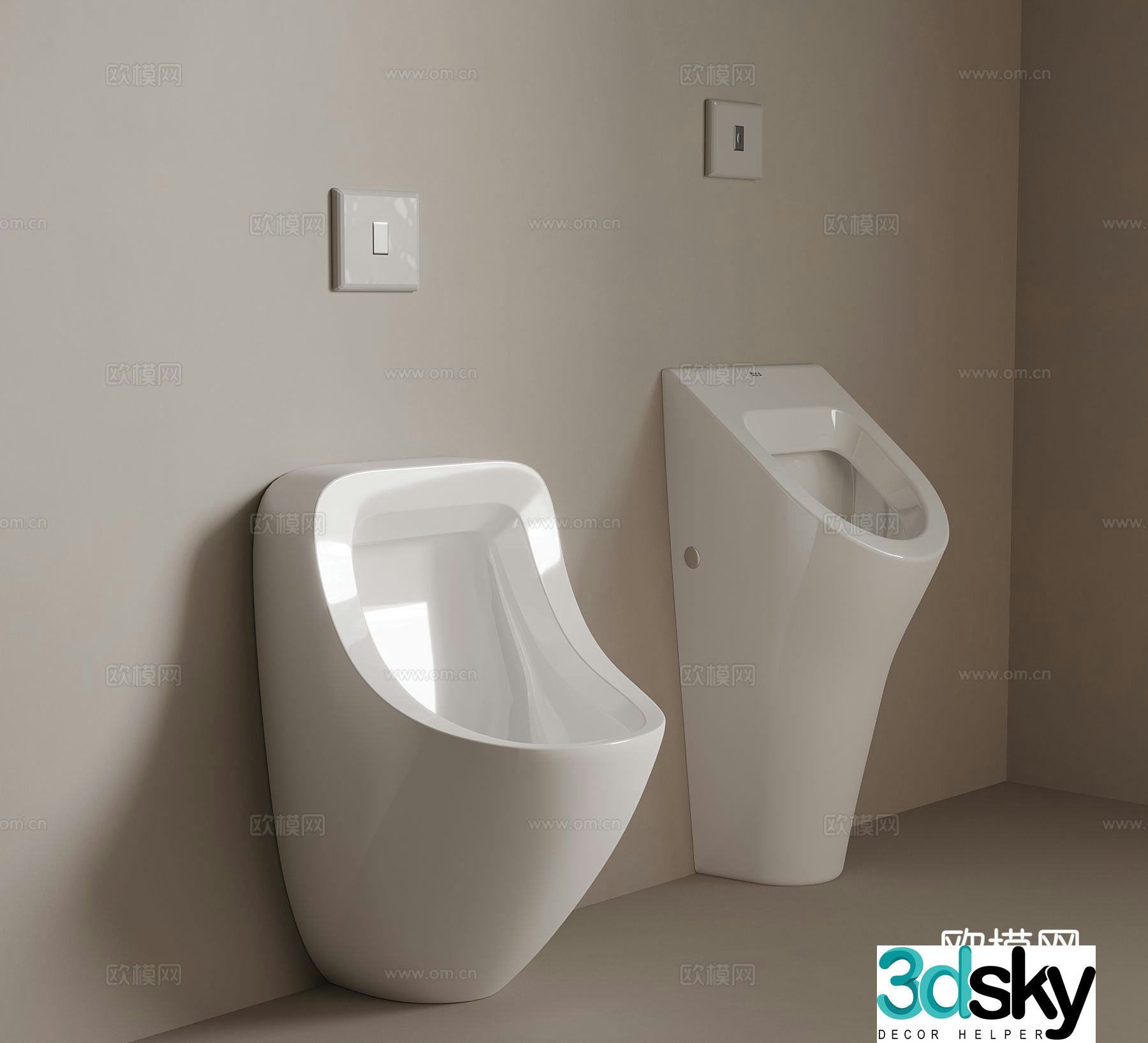 Urinal piss modern piss 3d model