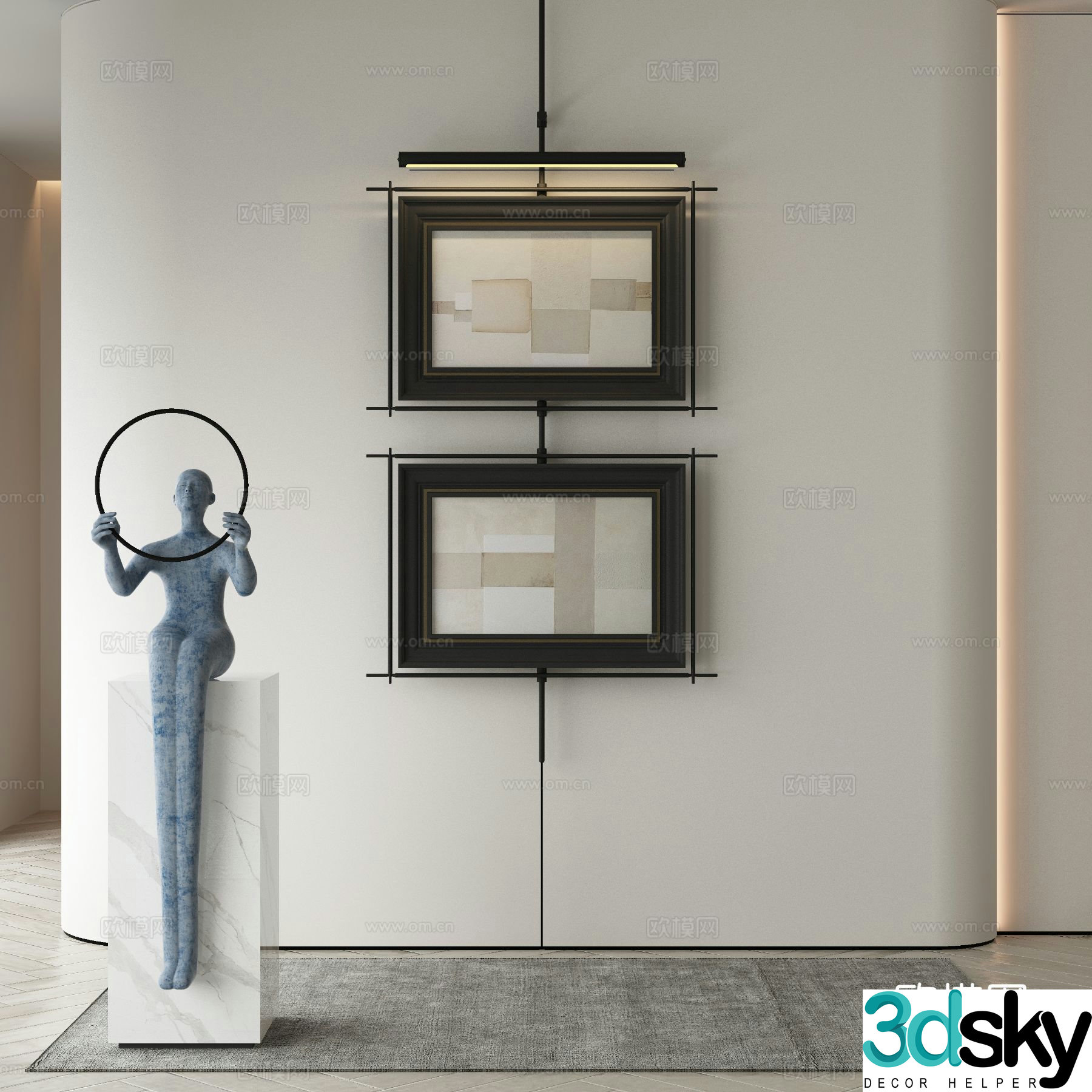 Wasabi hanging painting oil painting 3d model