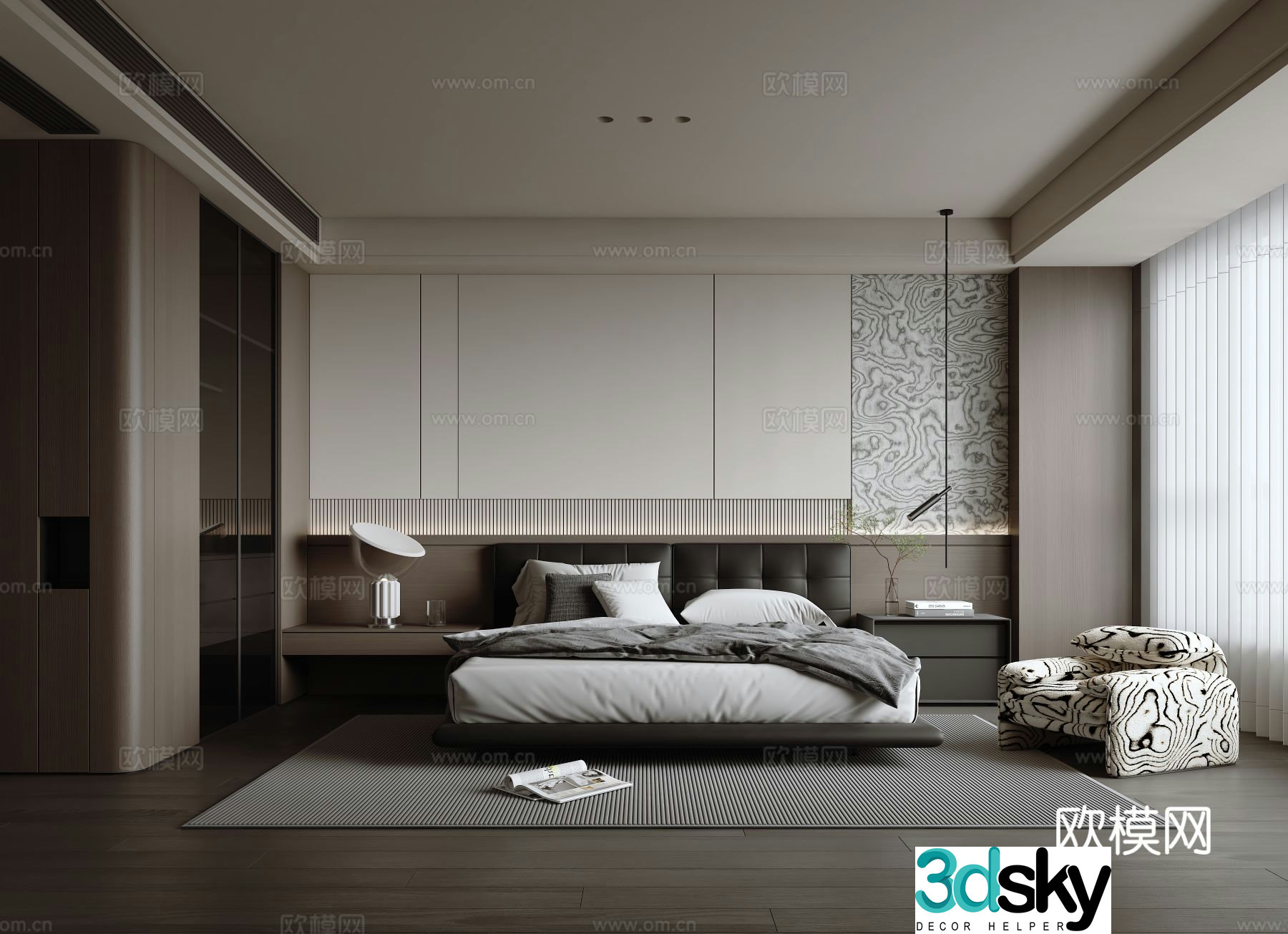 Modern Italian bedroom 3d model