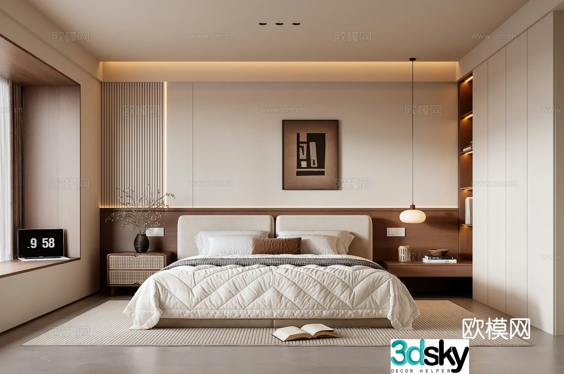 Middle-aged bedroom 3d model