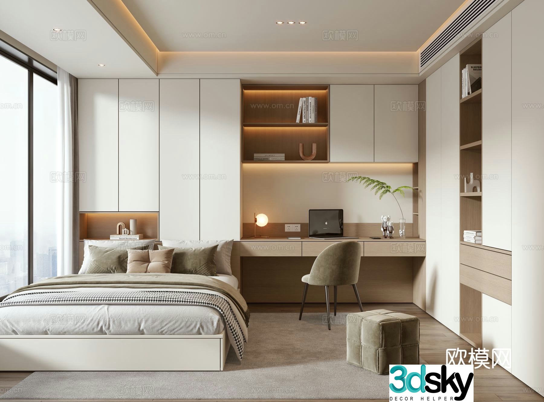 Modern tatami bedroom 3d model
