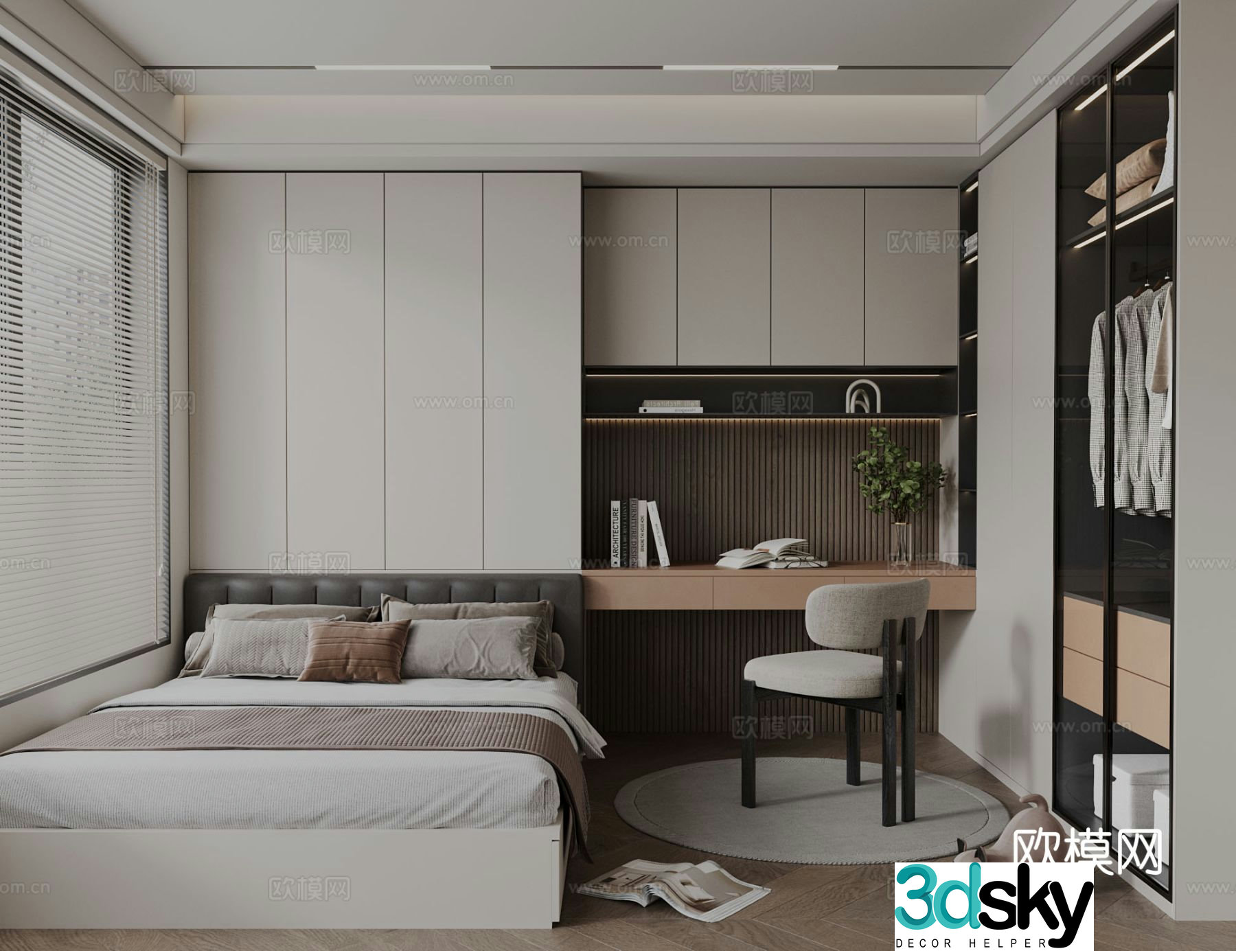 Italian tatami bedroom 3d model