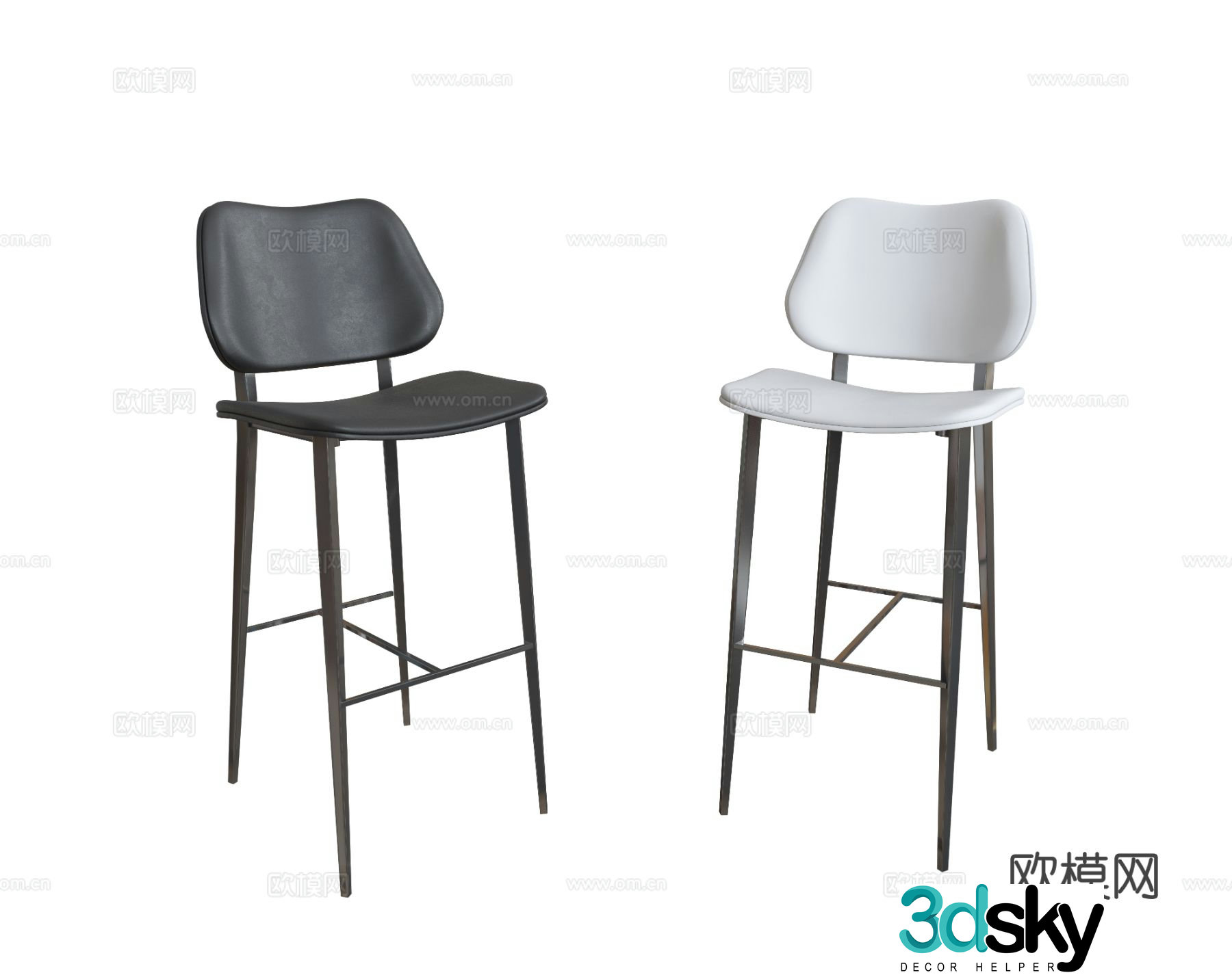 Modern high bar chair 3d model