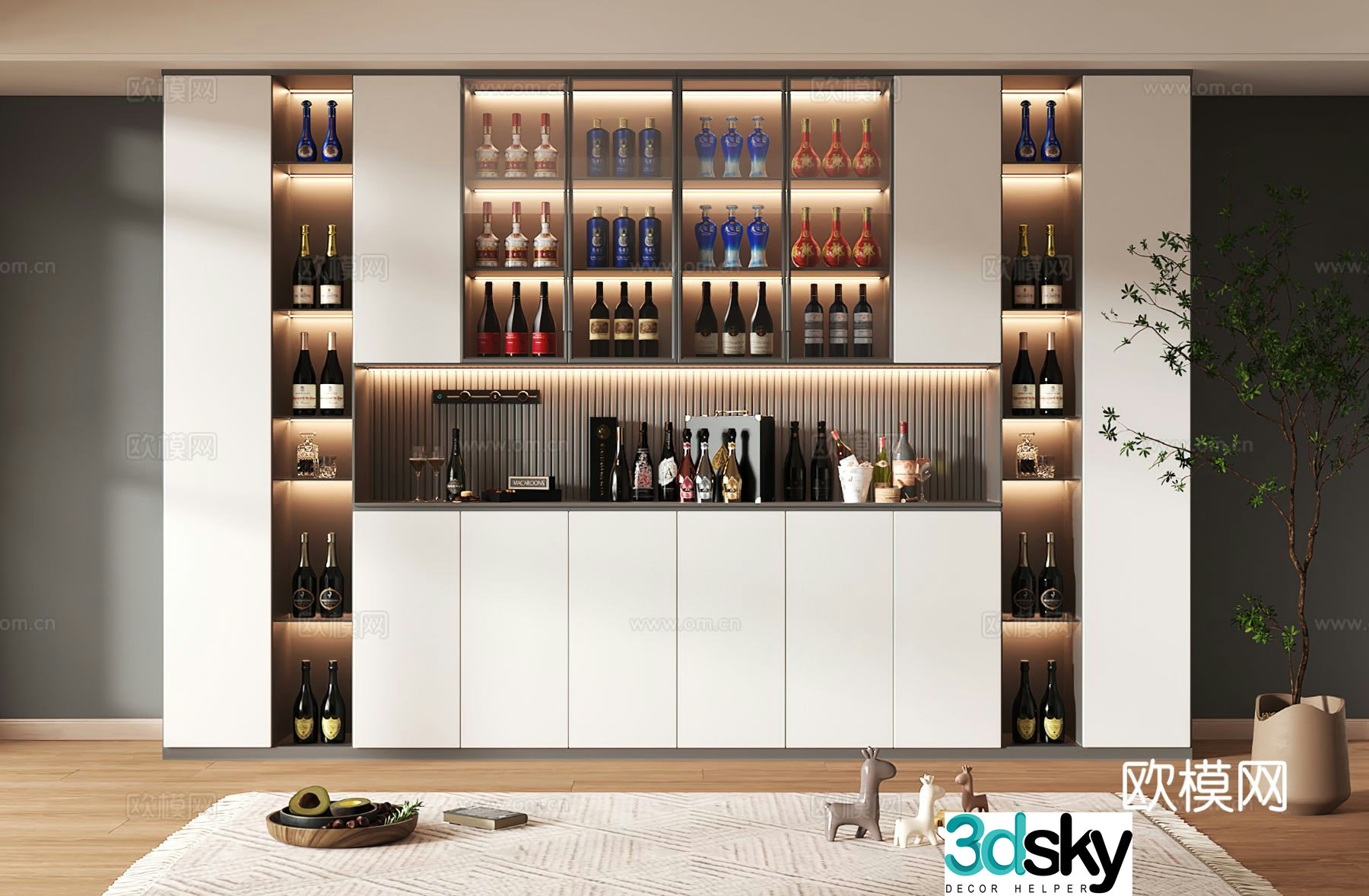Wine cabinet design Wine cabinet red wine cabinet bar wine cabinet partition wine cabinet 3D model
