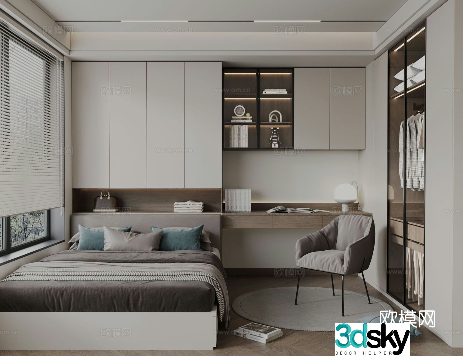 Italian tatami bedroom 3d model