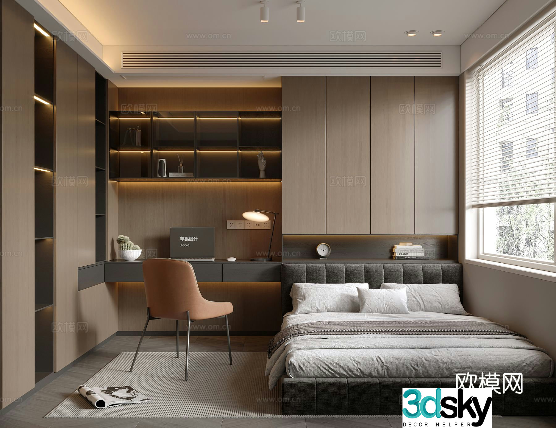 Italian tatami bedroom 3d model