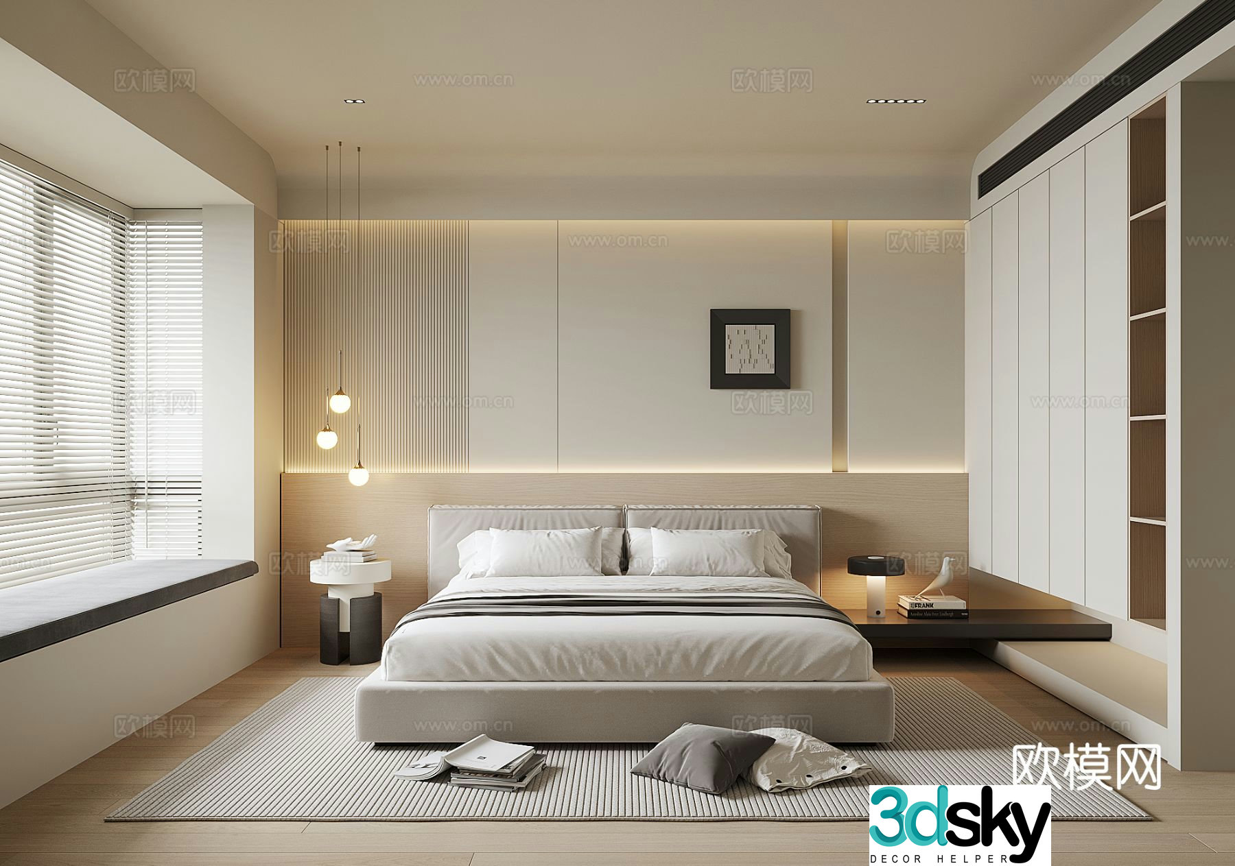 Modern home bedroom 3d model