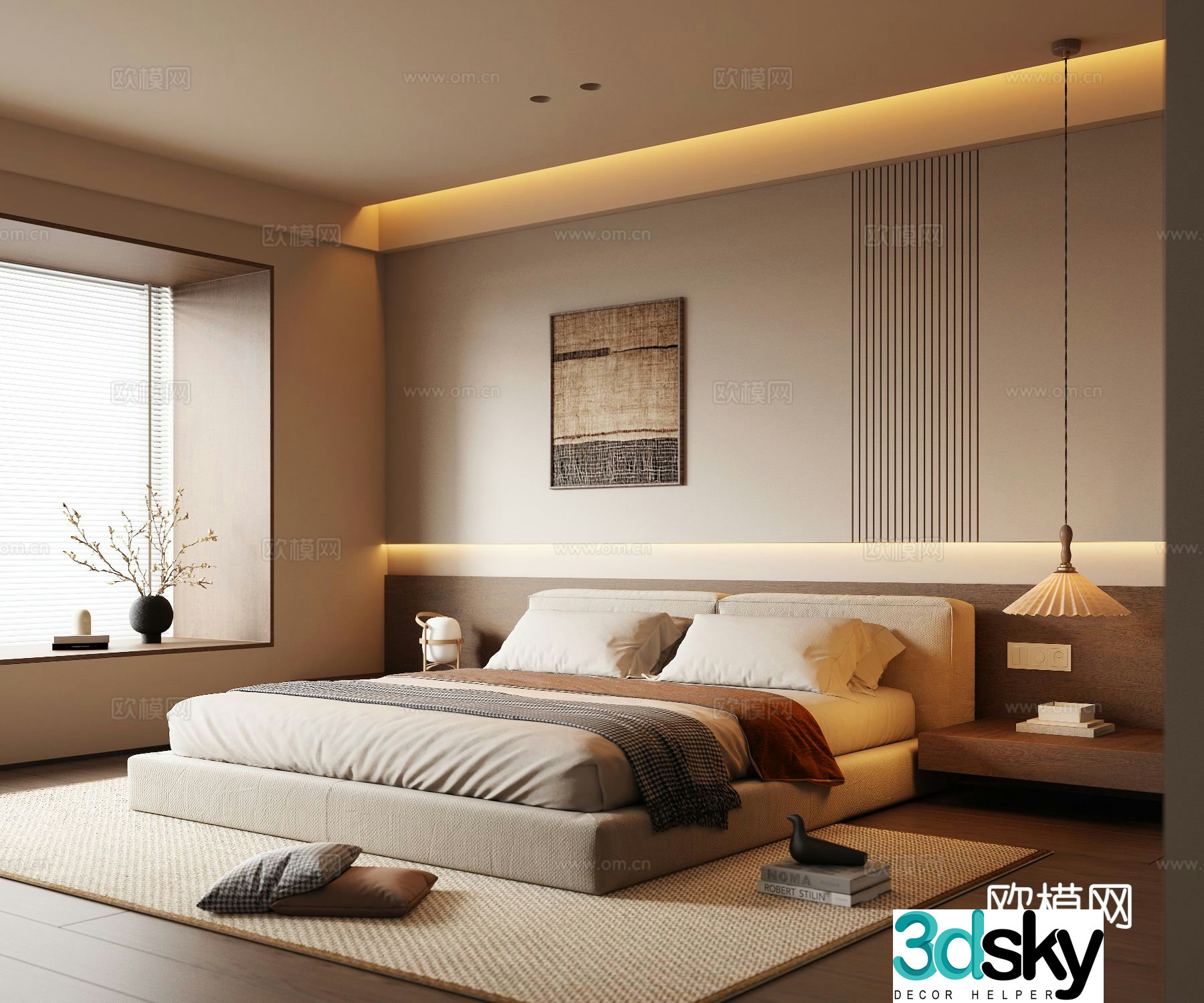 Wasabi Middle Style Bedroom 3D Model