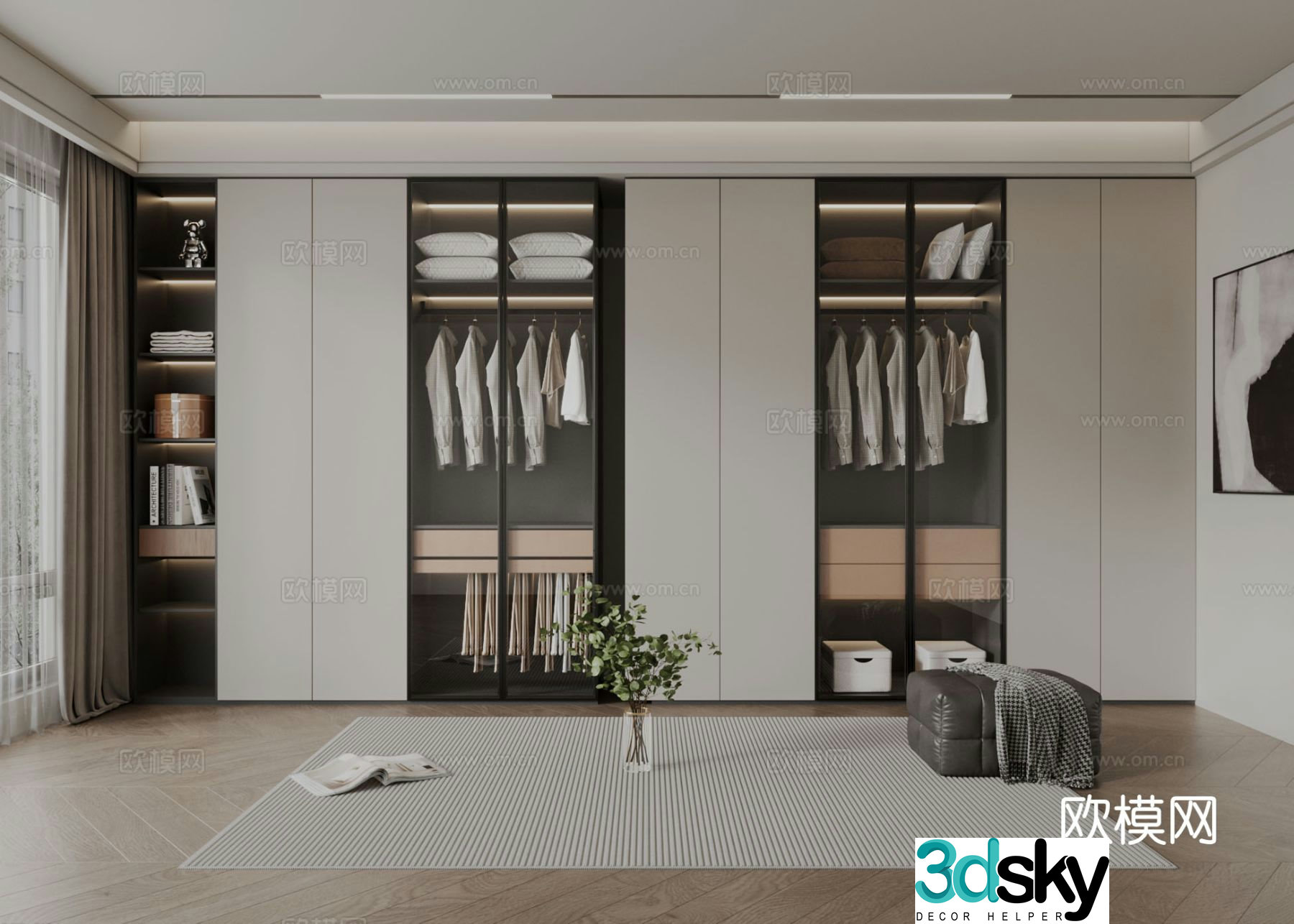 Modern Italian wardrobe 3d model