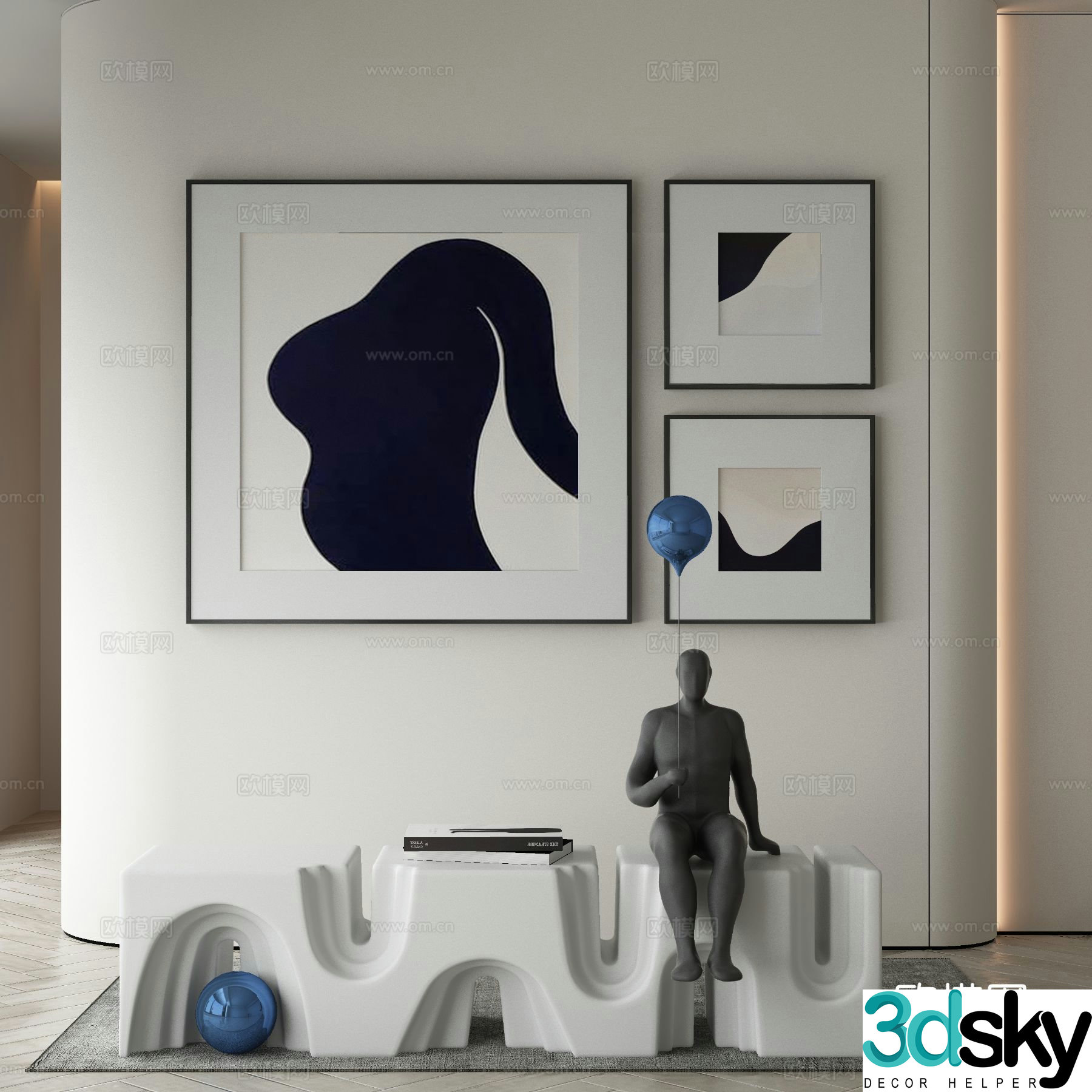 Wasabi hanging painting oil painting 3d model